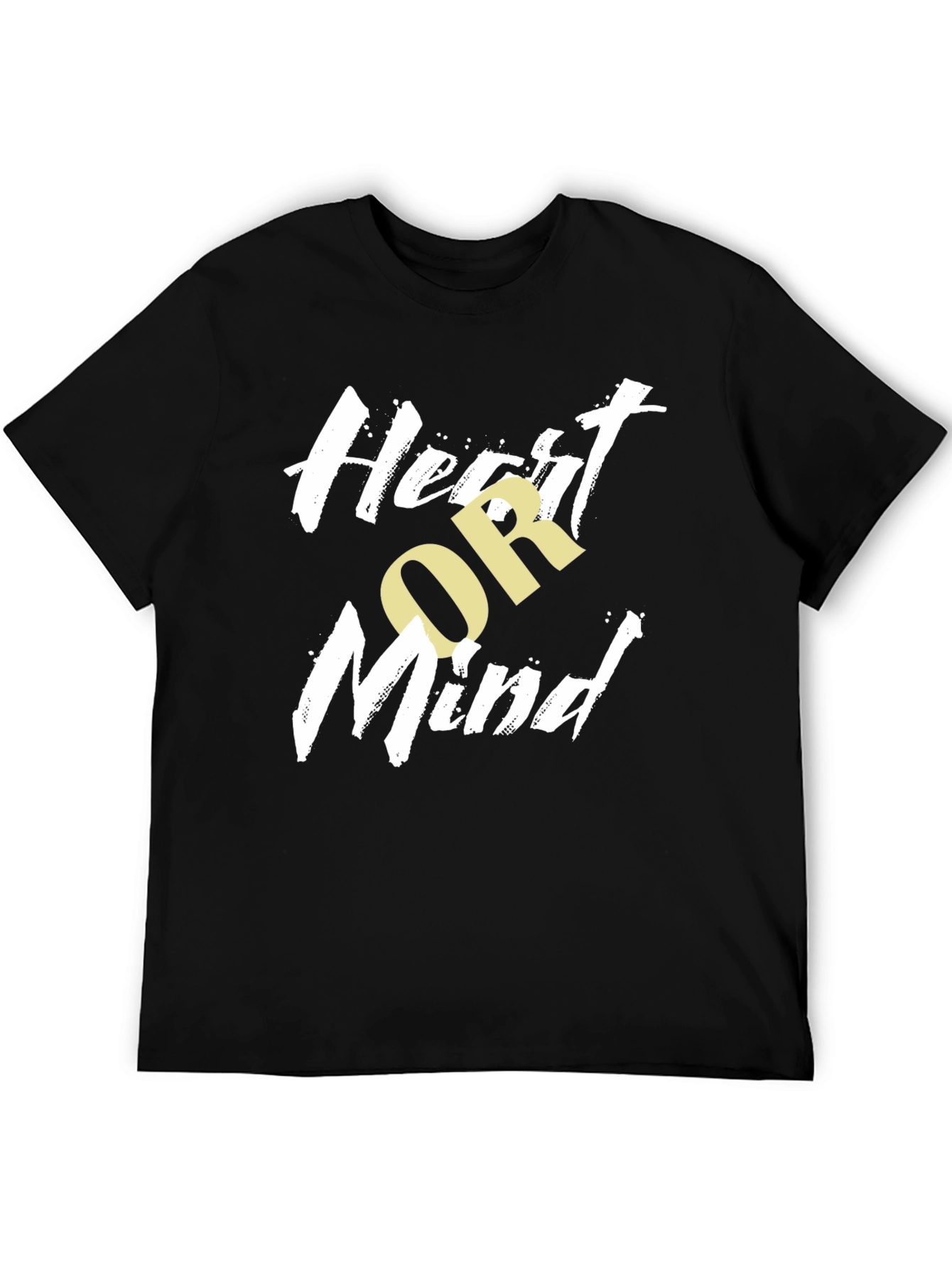 Heart or Mind Graphic Print Black T-Shirt