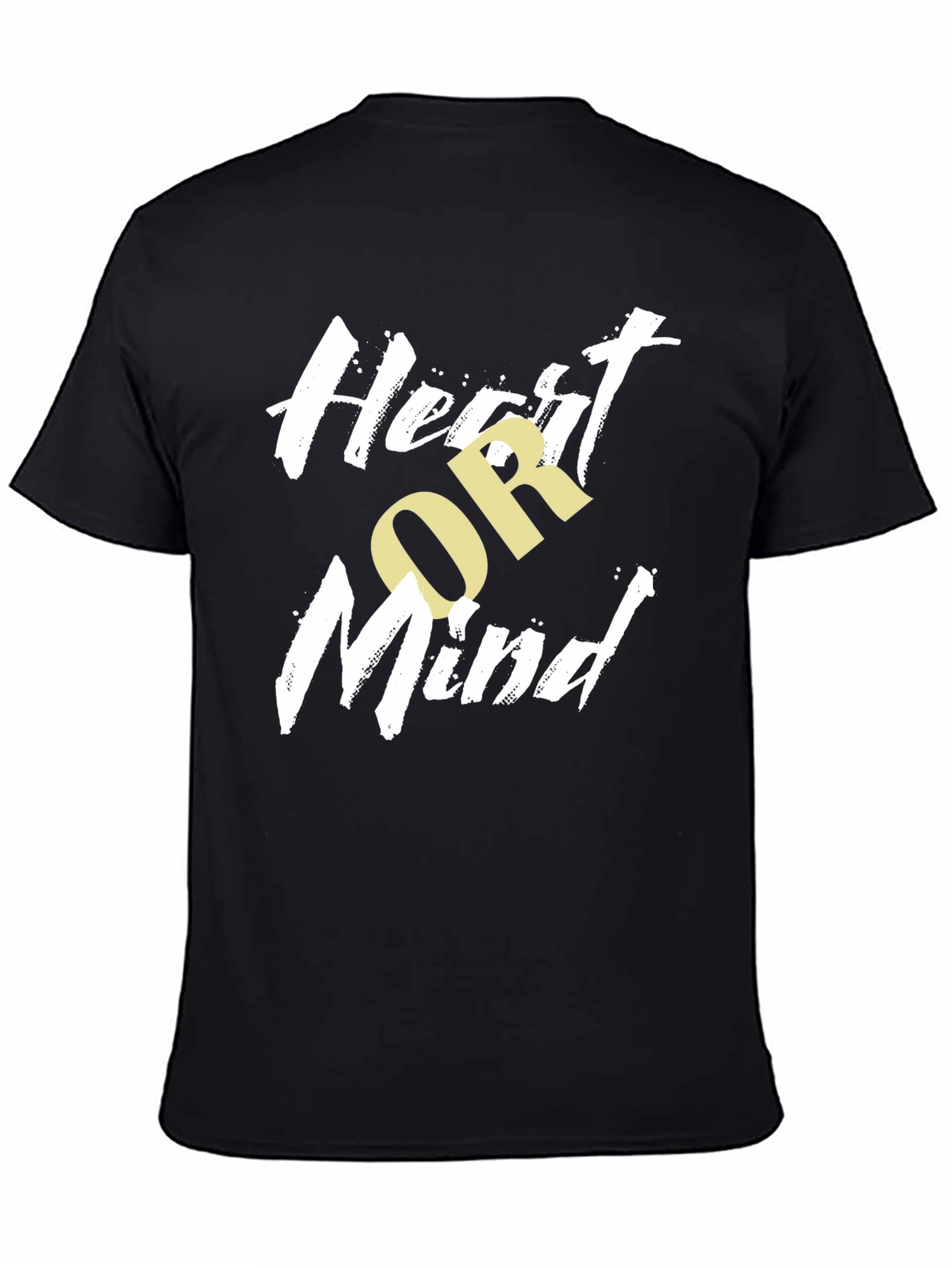Heart or Mind Graphic Print Black T-Shirt