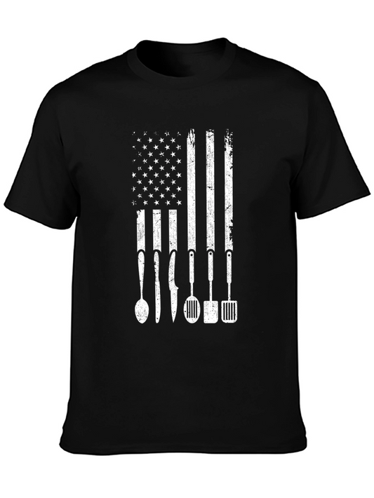 American Chef Flag T-Shirt - Patriotic Cookout Apparel
