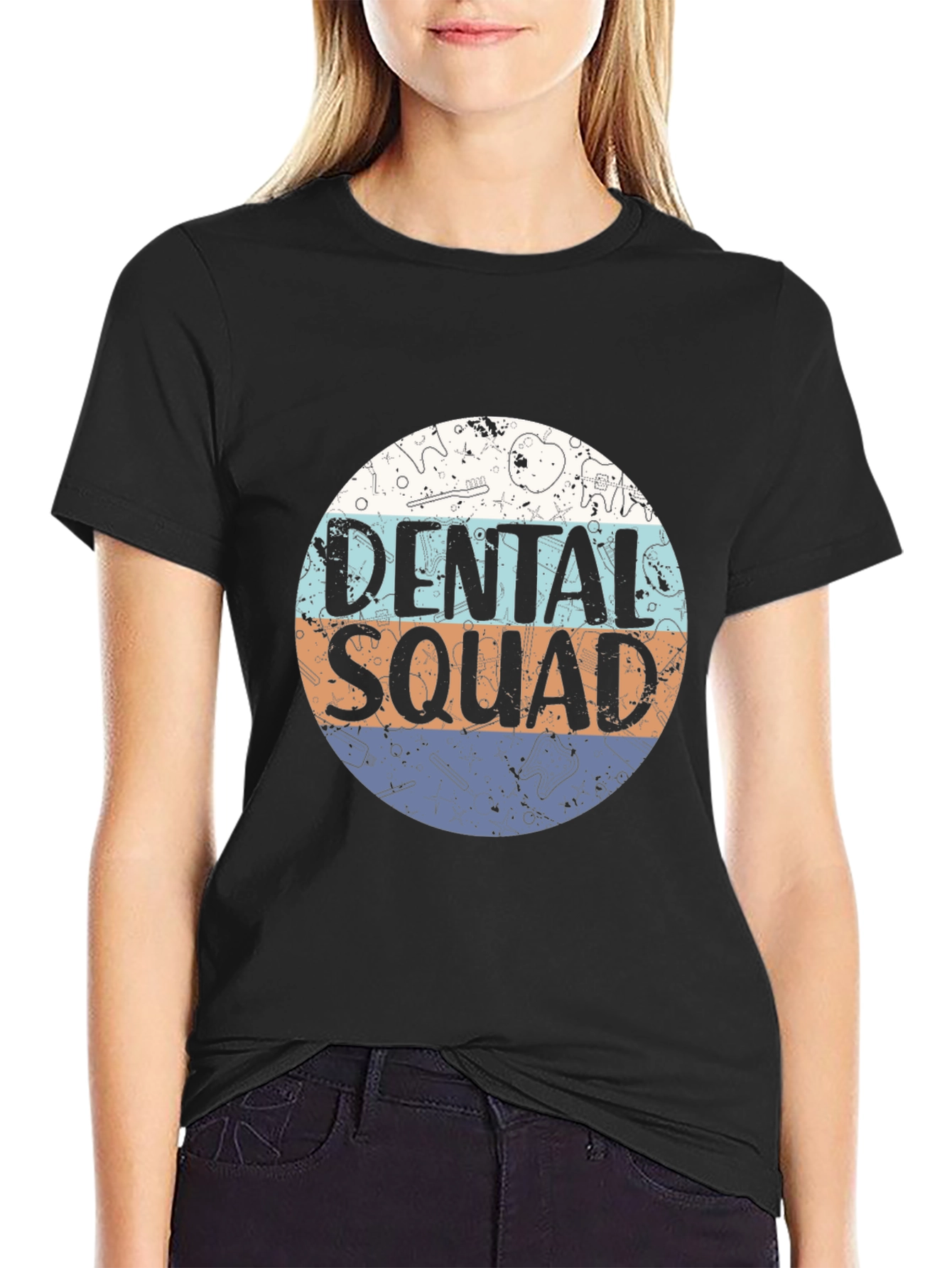 Dental Squad Graphic Tee - Black Cotton T-Shirt
