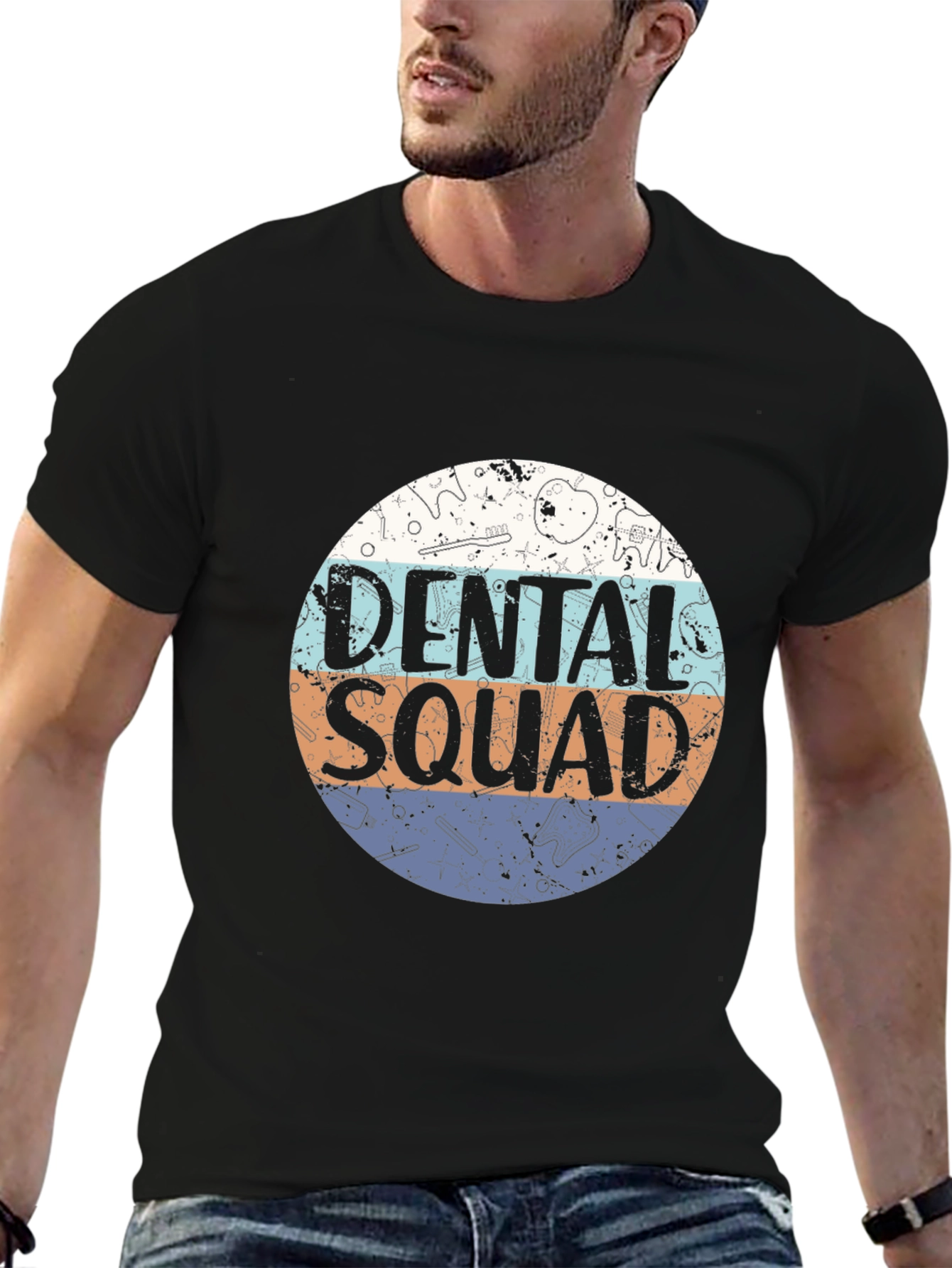 Dental Squad Graphic Tee - Black Cotton T-Shirt