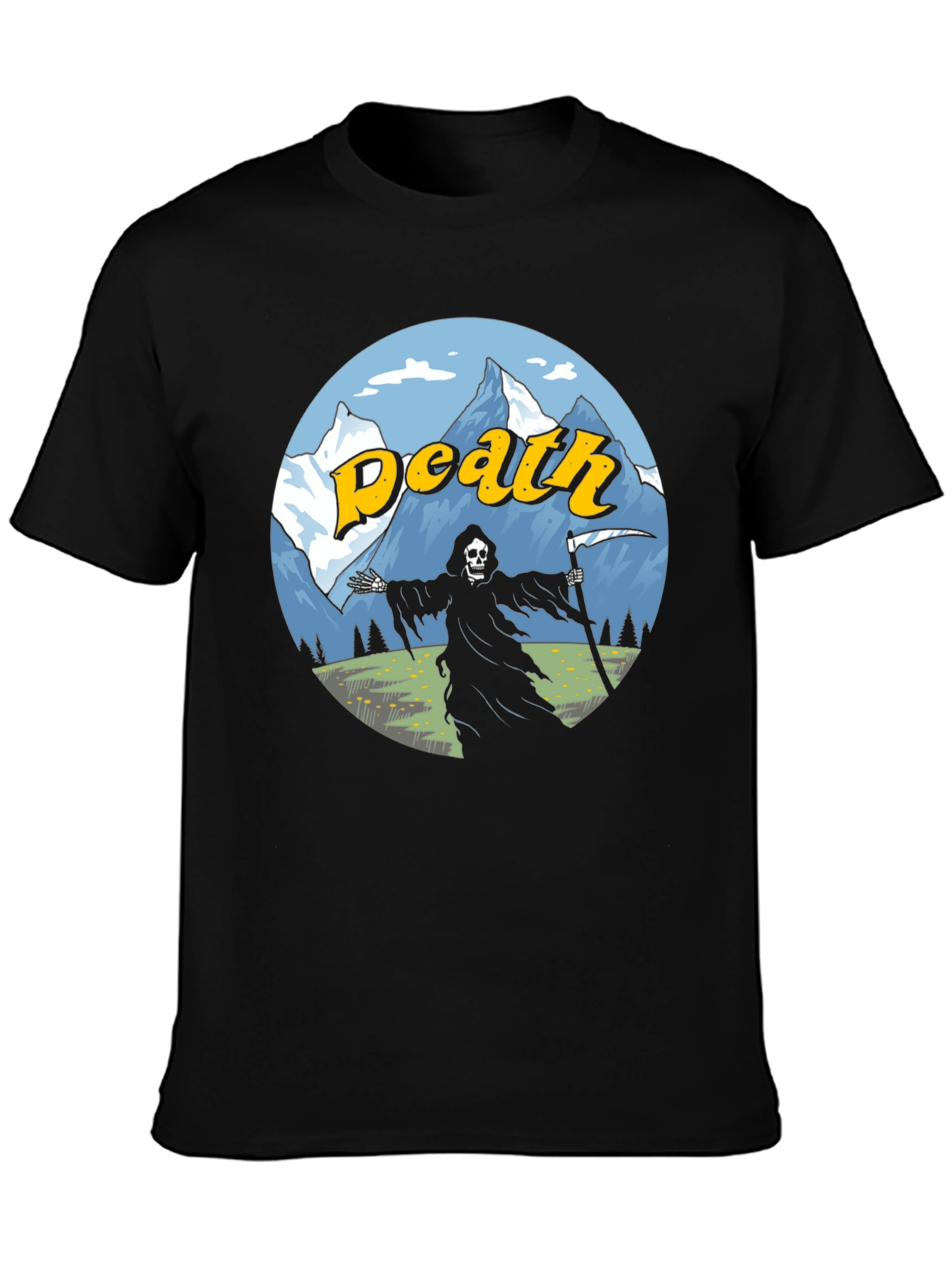 Death Mountain T-Shirt Grim Reaper Graphic Tee