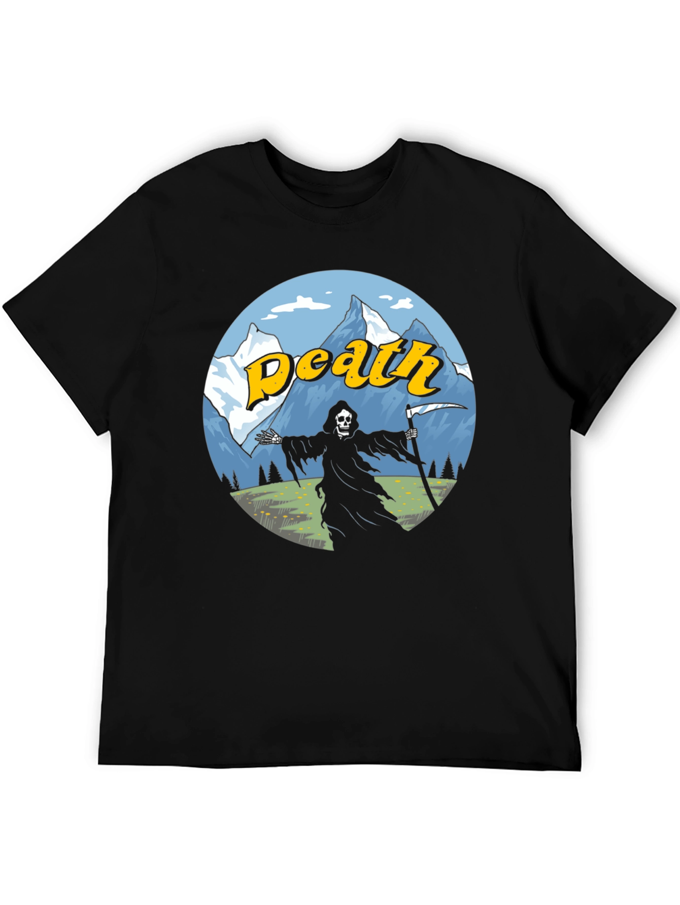 Death Mountain T-Shirt Grim Reaper Graphic Tee