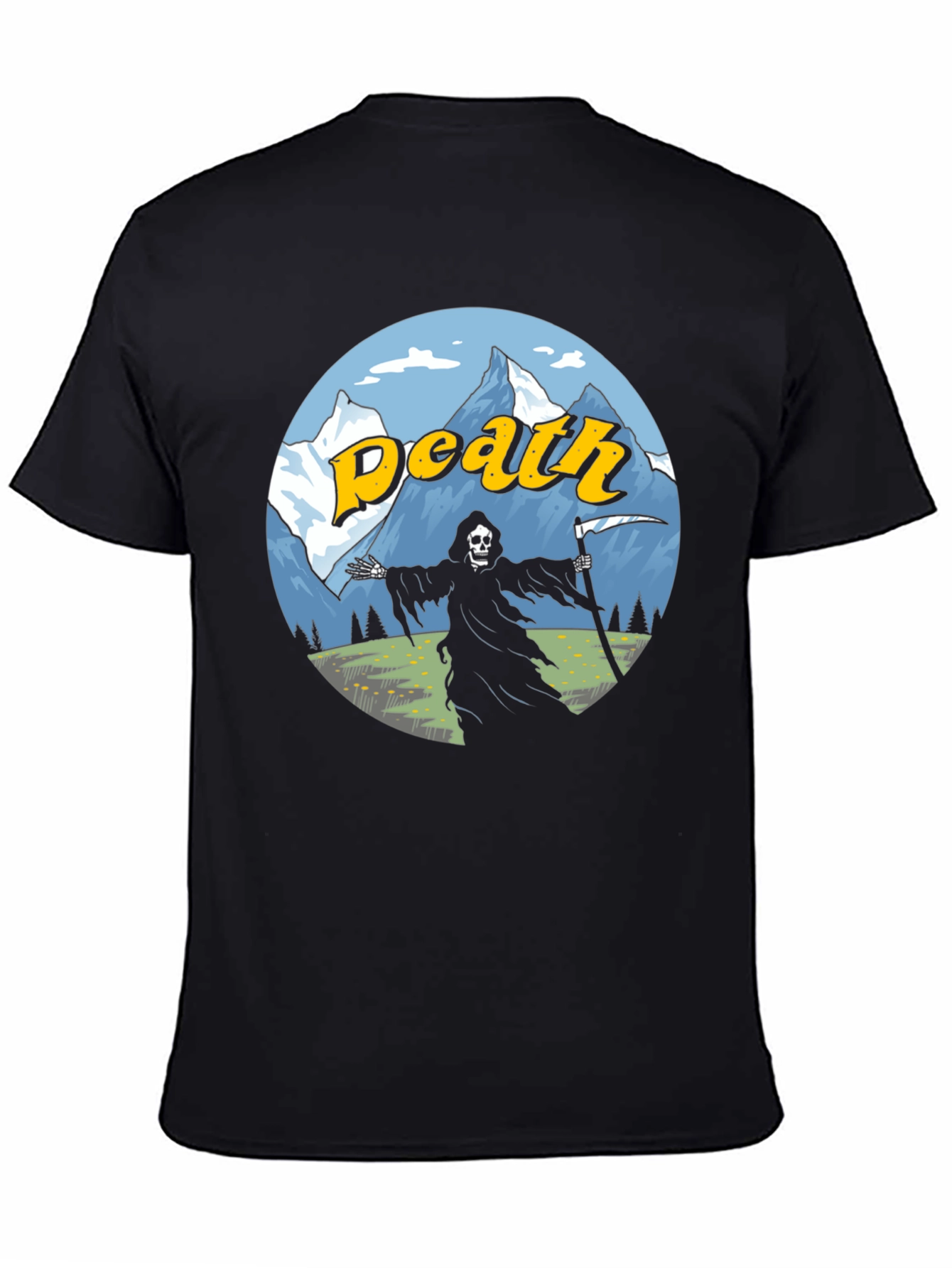 Death Mountain T-Shirt Grim Reaper Graphic Tee