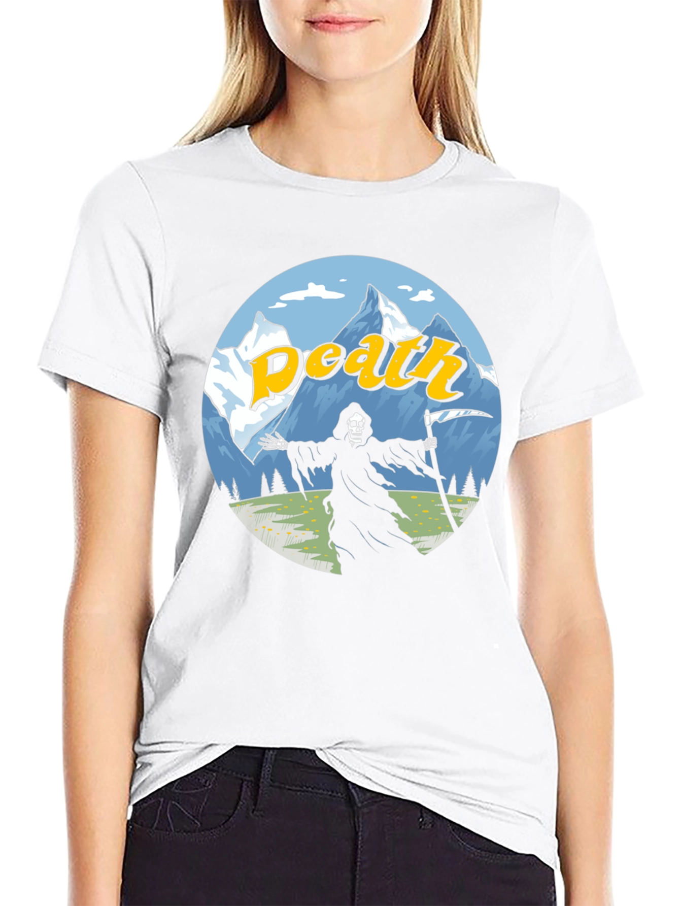 Death Mountain T-Shirt Grim Reaper Graphic Tee