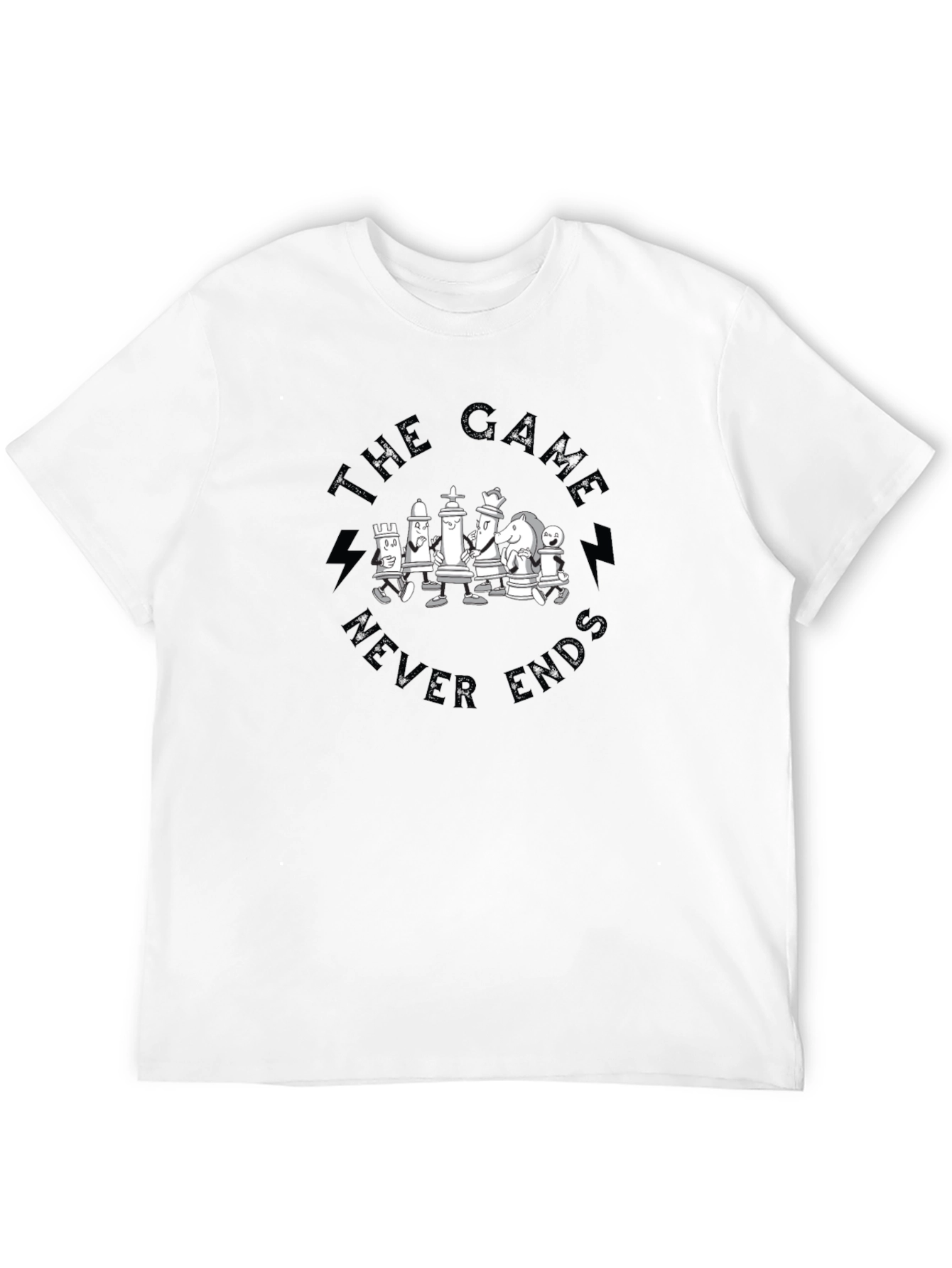 The Game Never Ends Chess T-Shirt