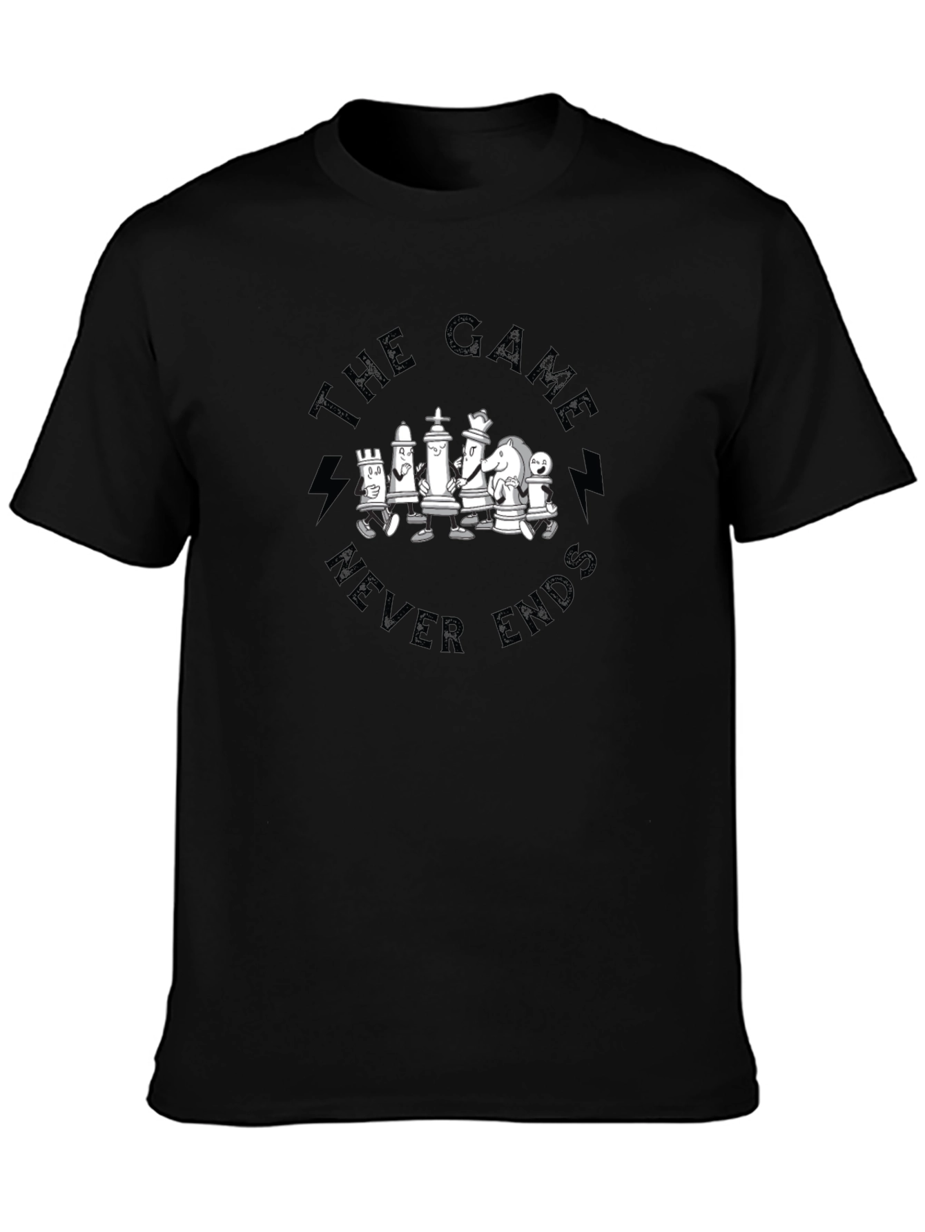 The Game Never Ends Chess T-Shirt