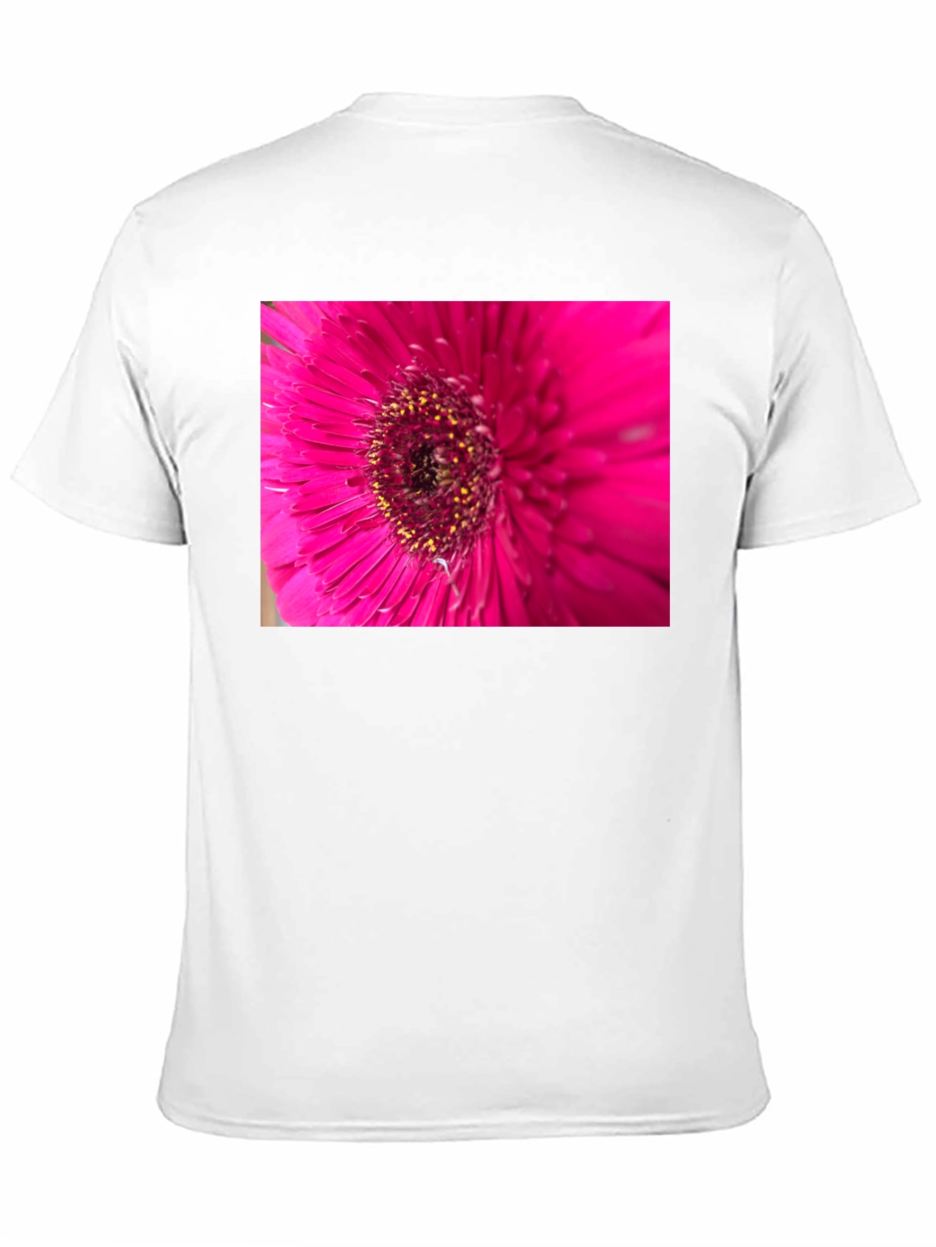 Pink Flower Graphic Black T-Shirt