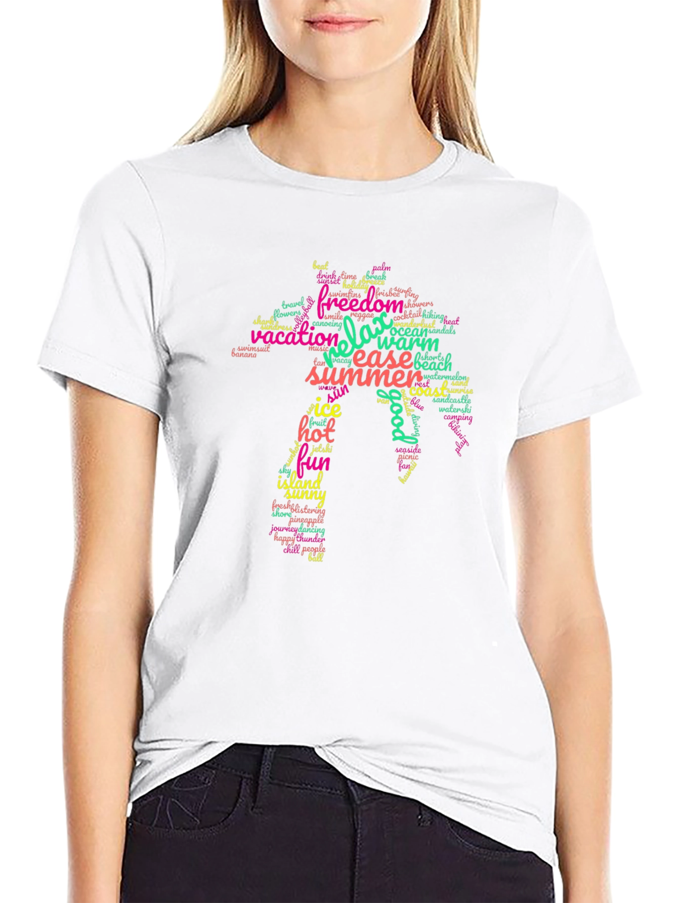 Summer Vibes Word Art Graphic Tee