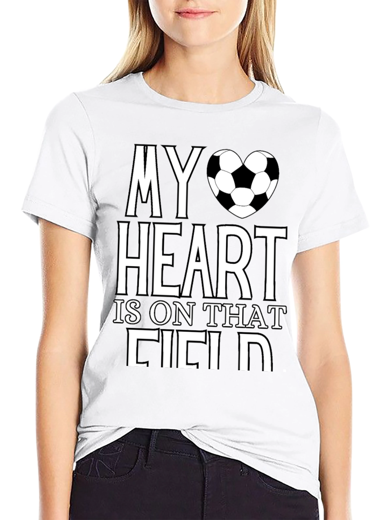 Soccer Heart Field T-Shirt - Black