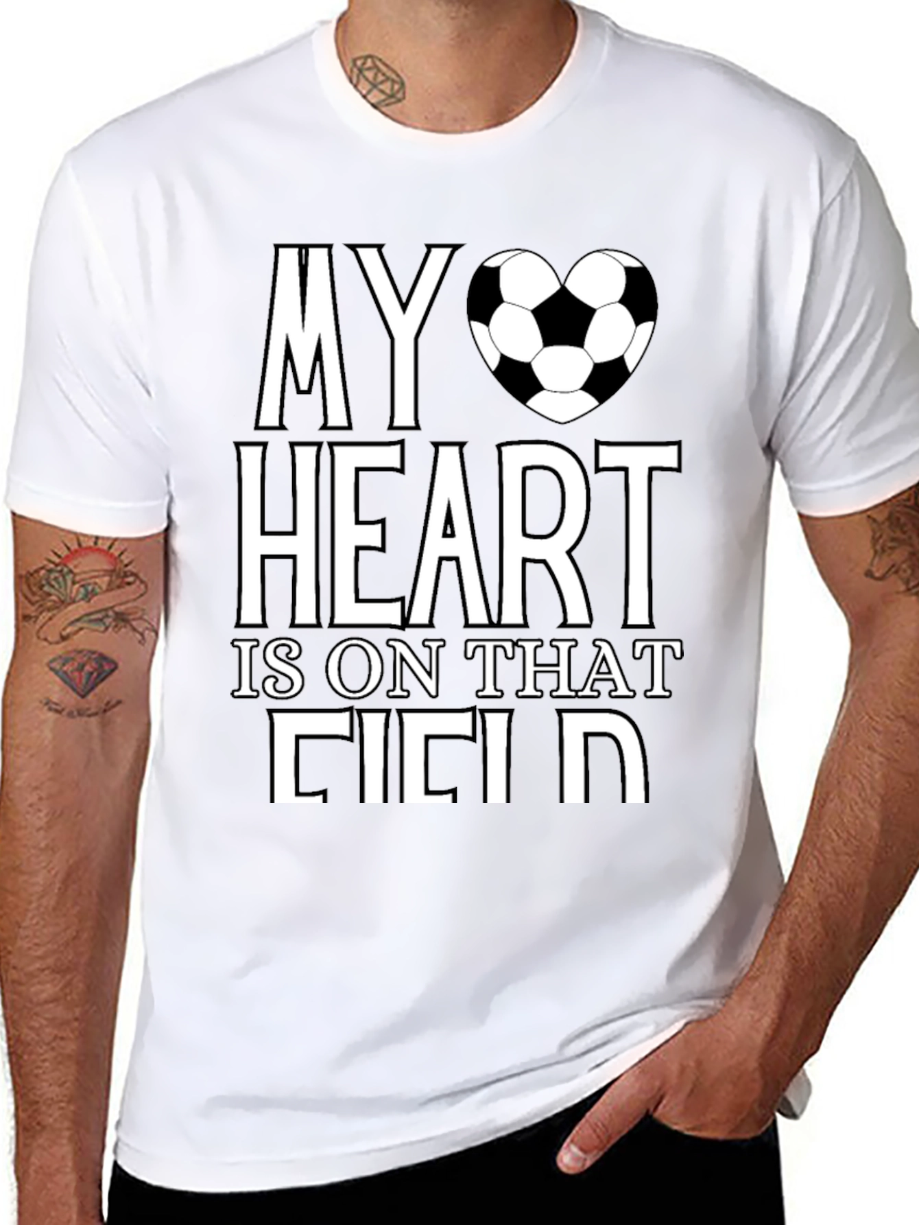 Soccer Heart Field T-Shirt - Black