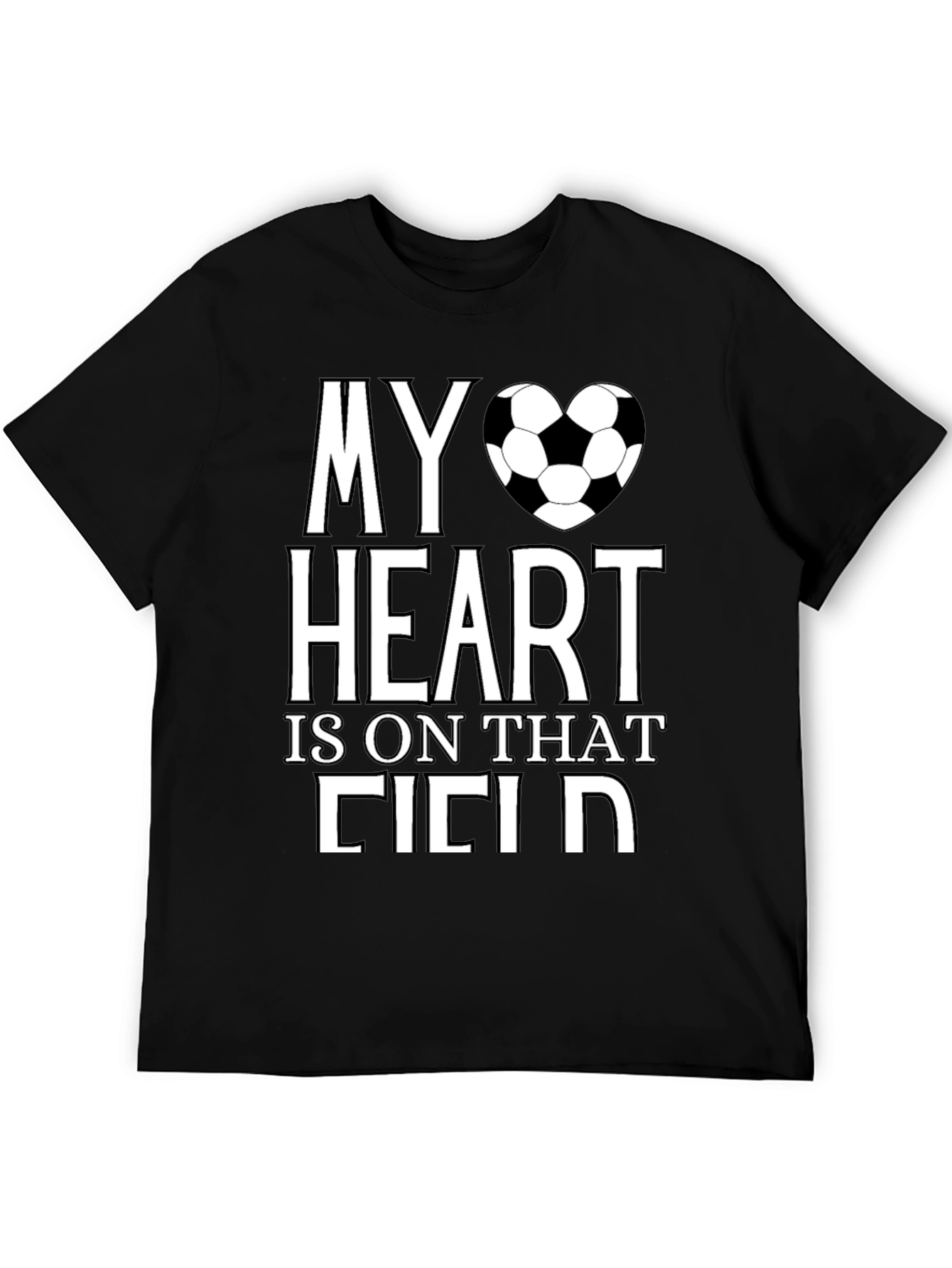 Soccer Heart Field T-Shirt - Black