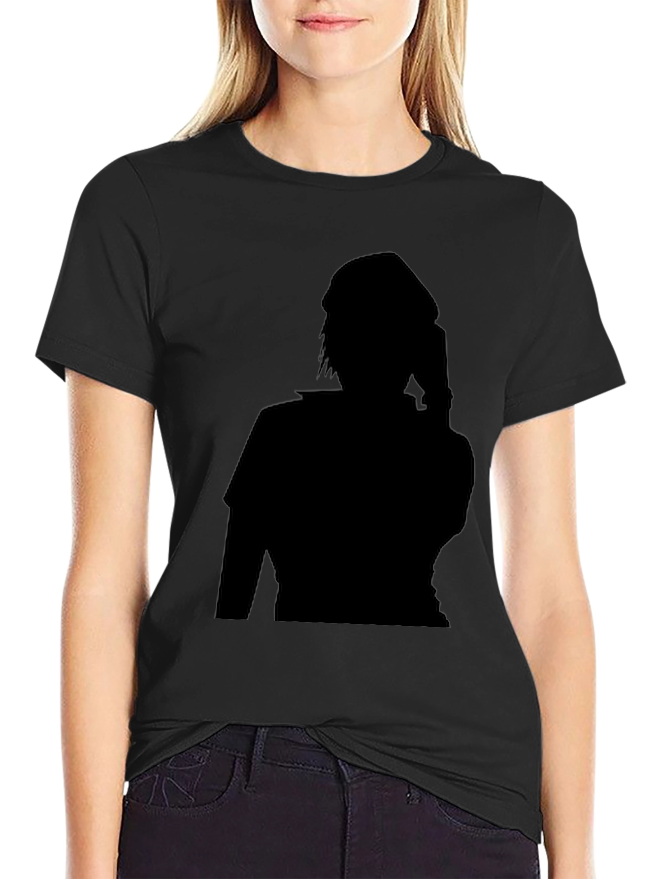 Stylish Black T-Shirt with Silhouette Graphic