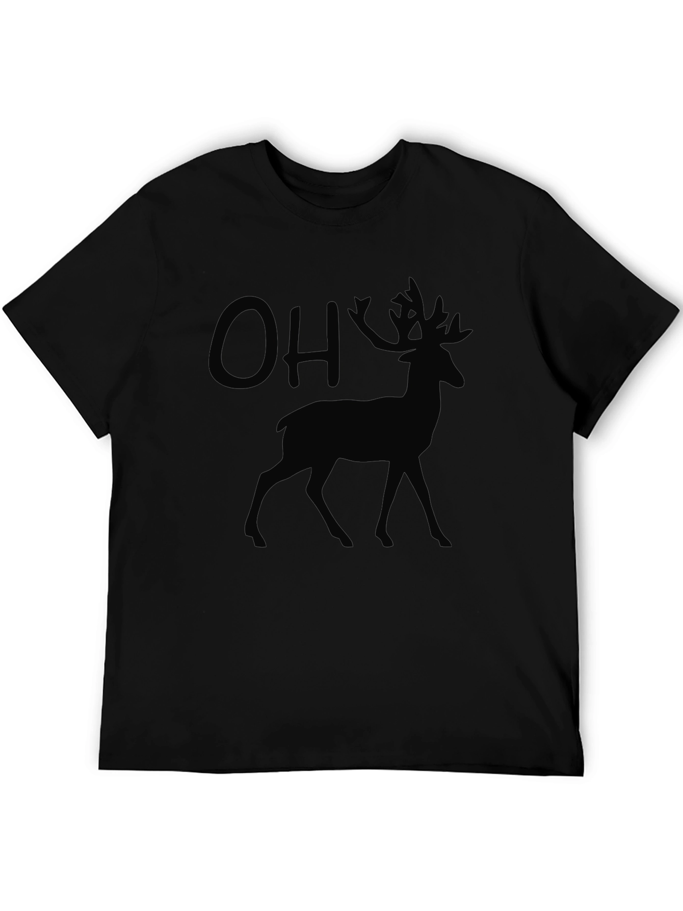 OH Deer! Mens Graphic Black T-Shirt