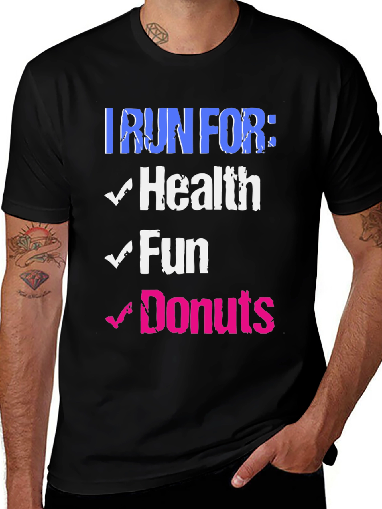 I Run For: Health Fun Donuts Graphic Tee