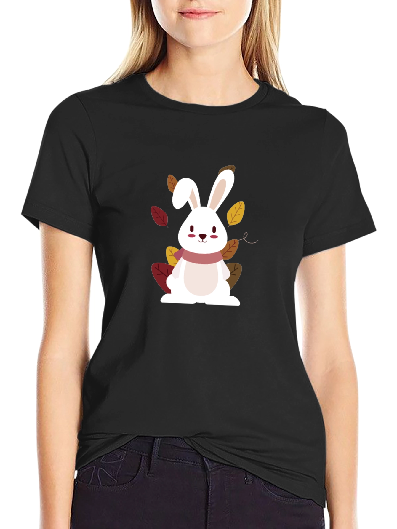 Cute Bunny Graphic Tee - Fall Edition