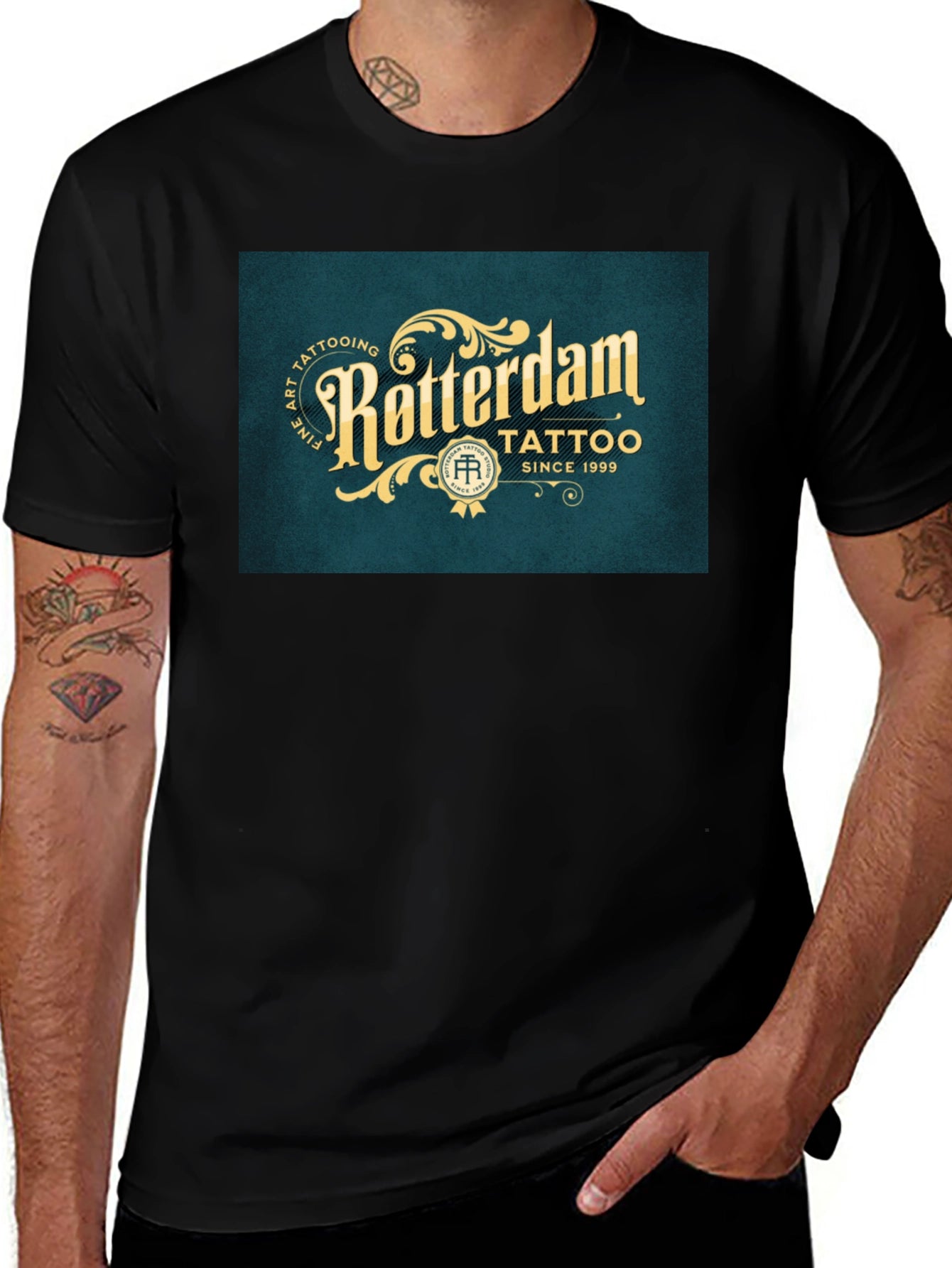 Rotterdam Tattoo Black Graphic Tee