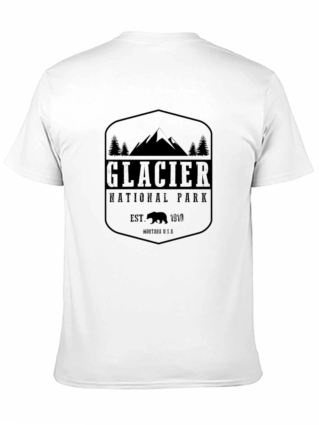 Glacier National Park Black T-Shirt