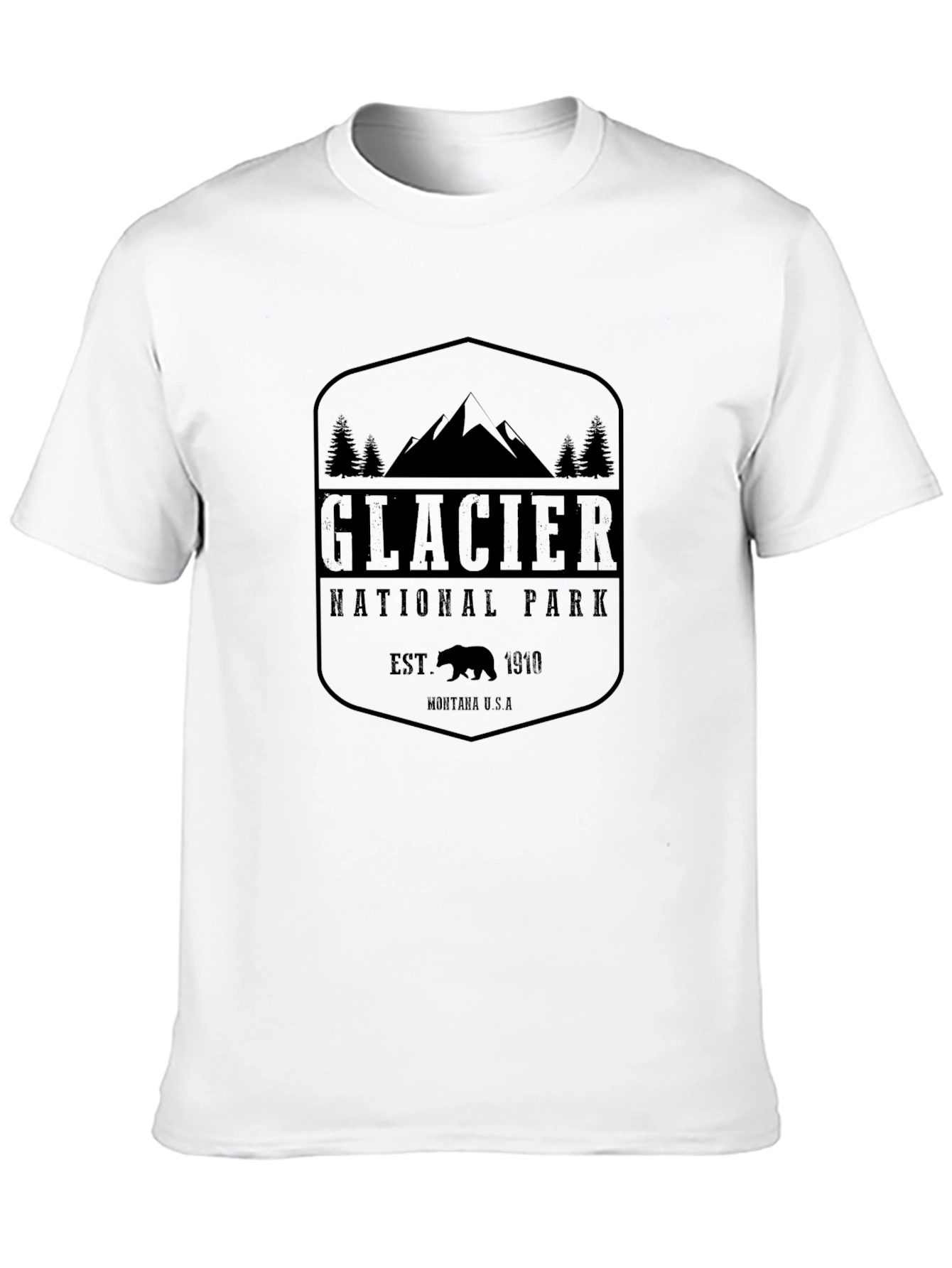 Glacier National Park Black T-Shirt