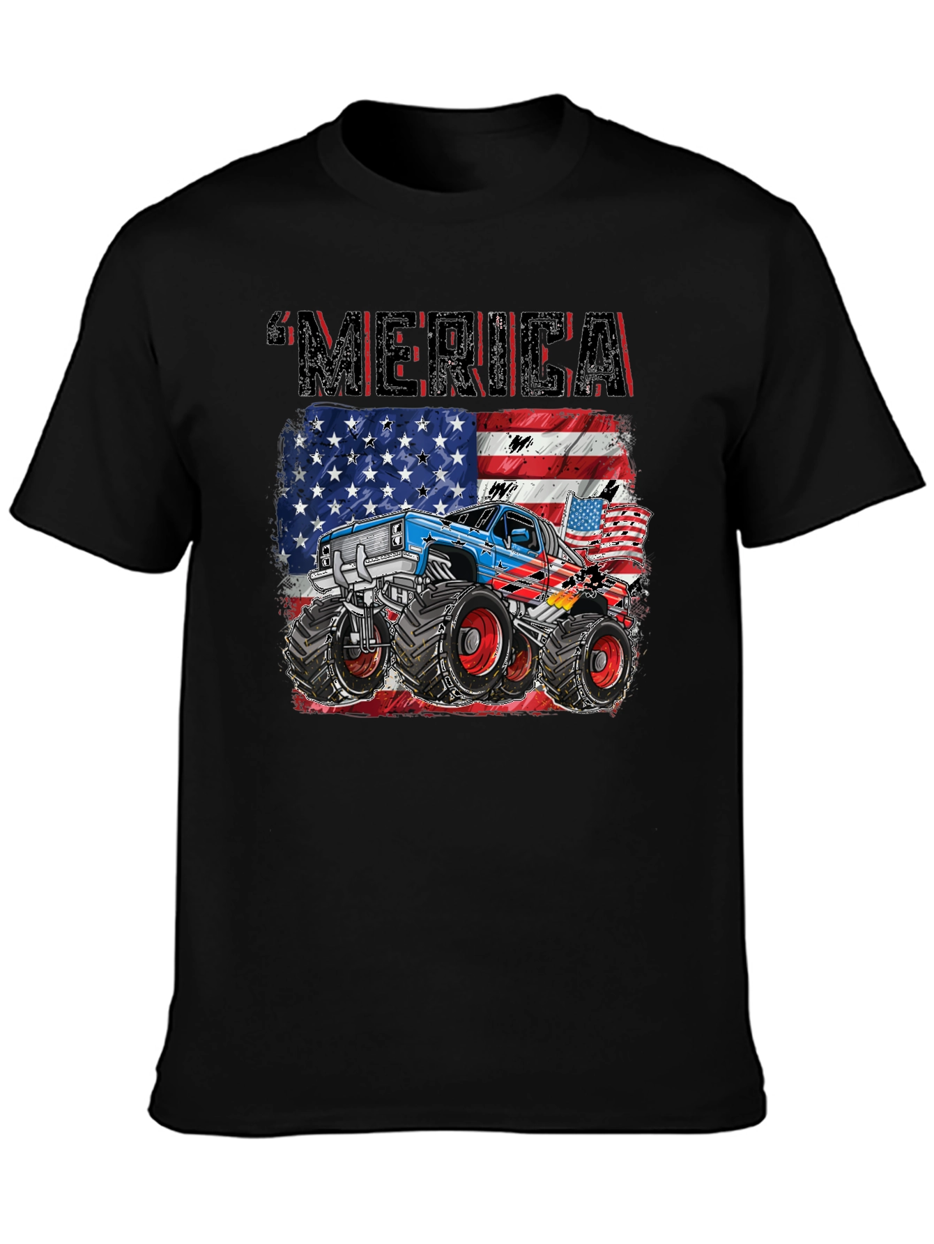 Patriotic Monster Truck Merica T-Shirt