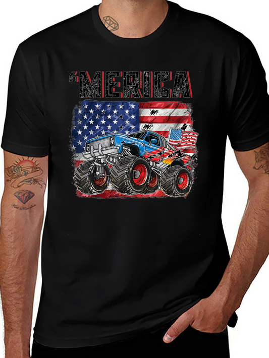 Patriotic Monster Truck Merica T-Shirt