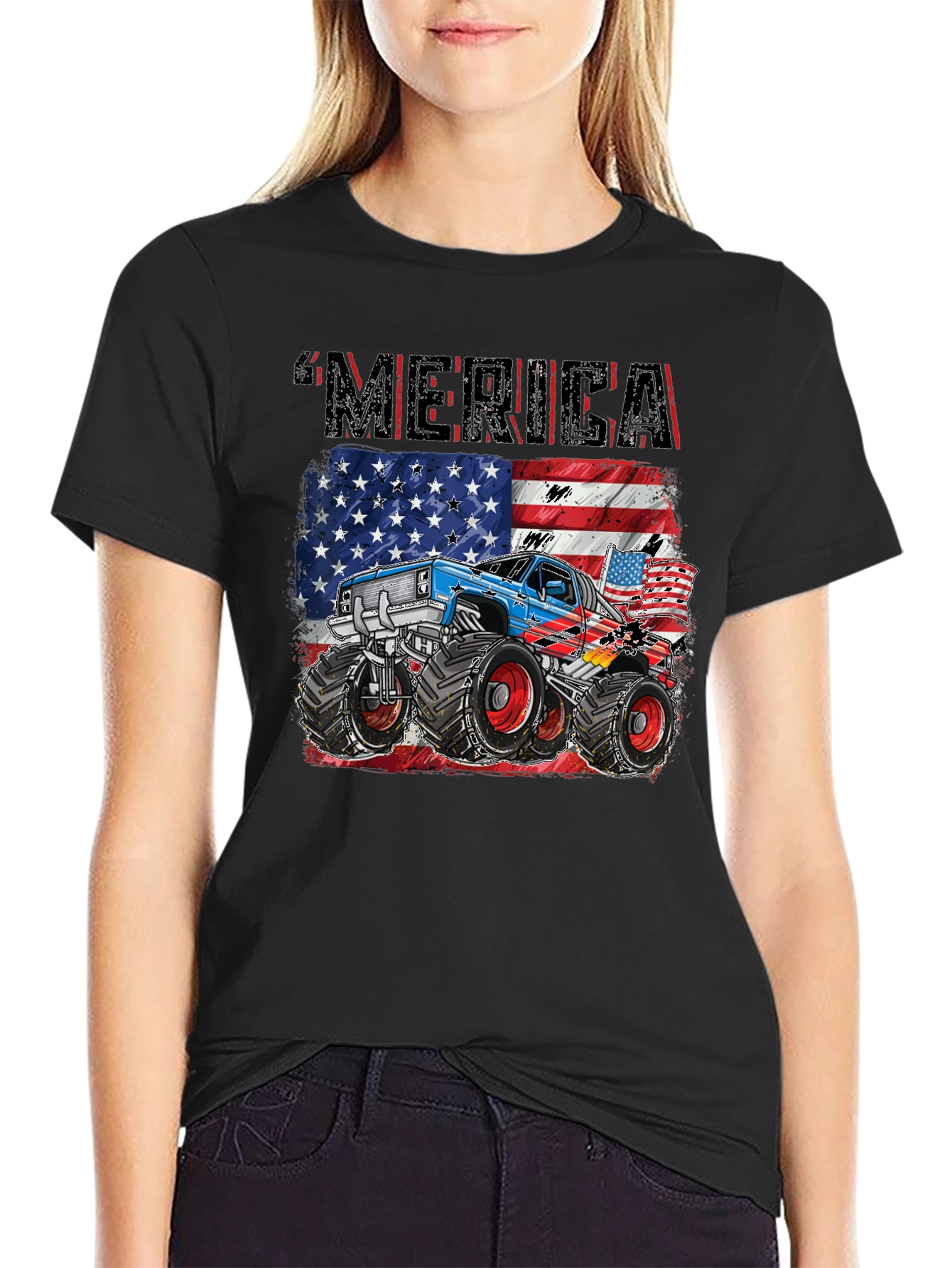 Patriotic Monster Truck Merica T-Shirt