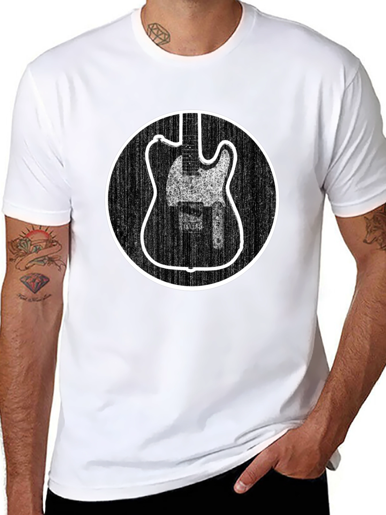 Electric Guitar Graphic Tee - Black
