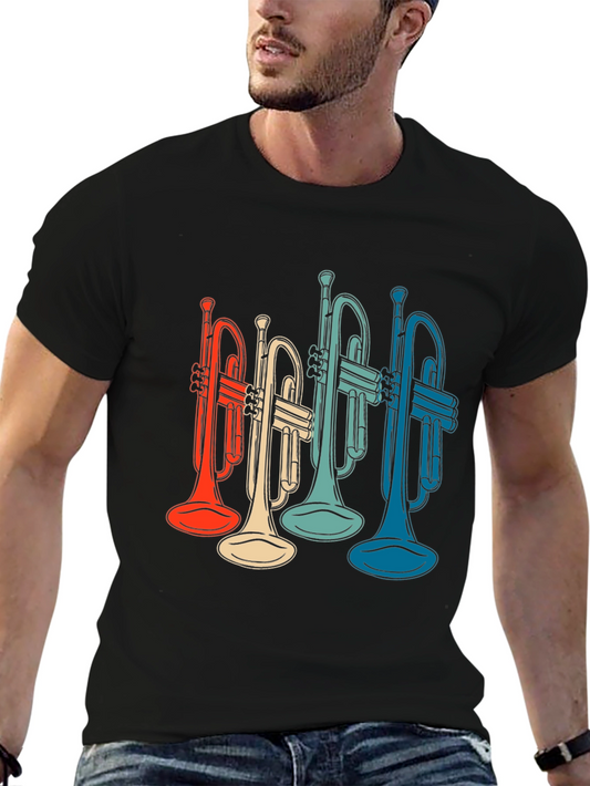 Retro Trumpet T-Shirt - Vintage Musical Instrument Design