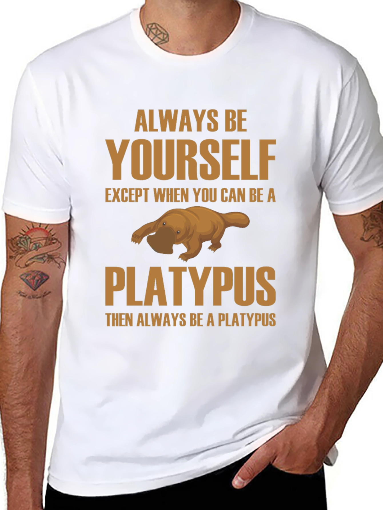 Always Be Yourself Platypus Black T-Shirt