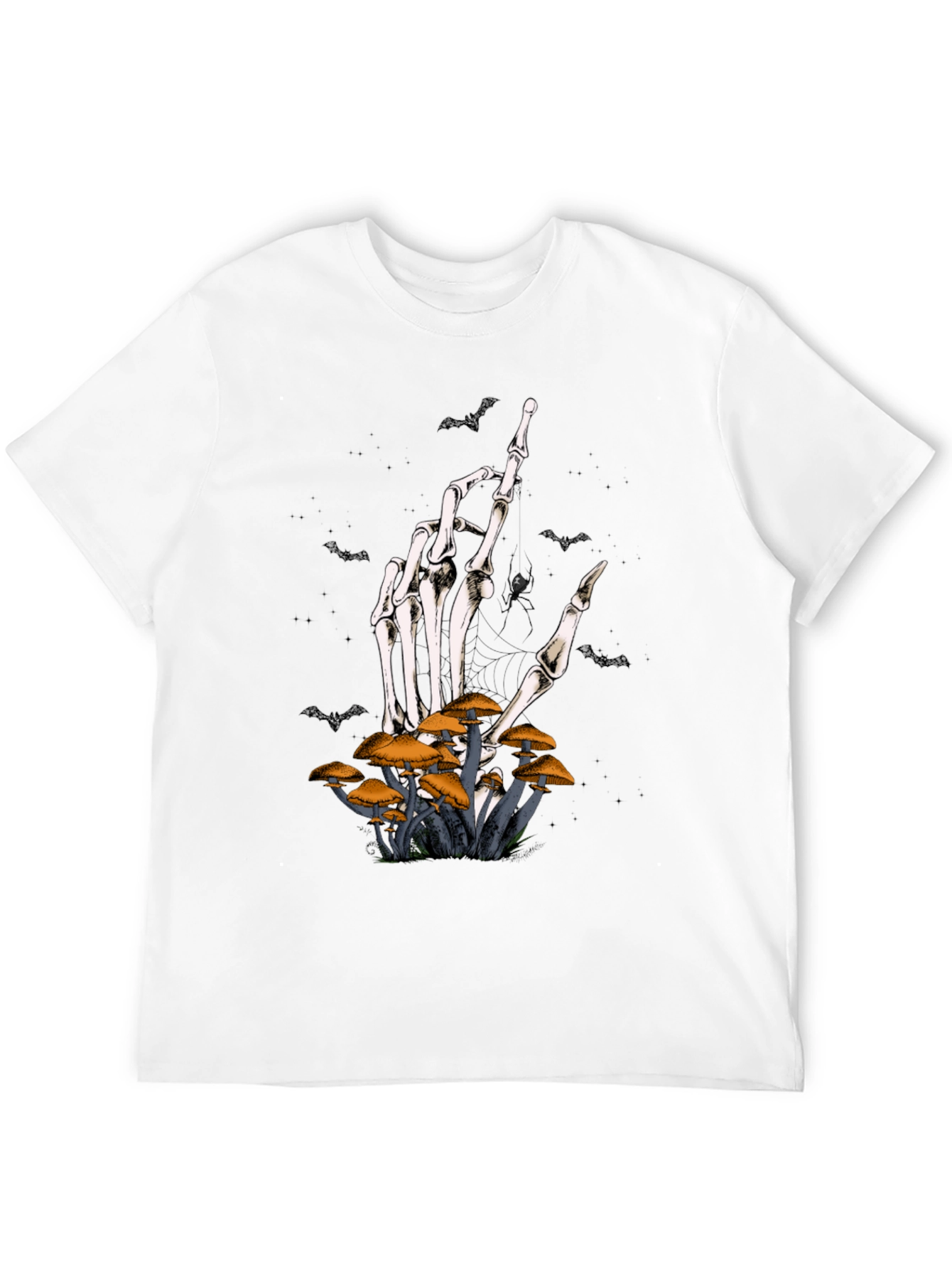 Skeleton Hand Mushroom Graphic Tee