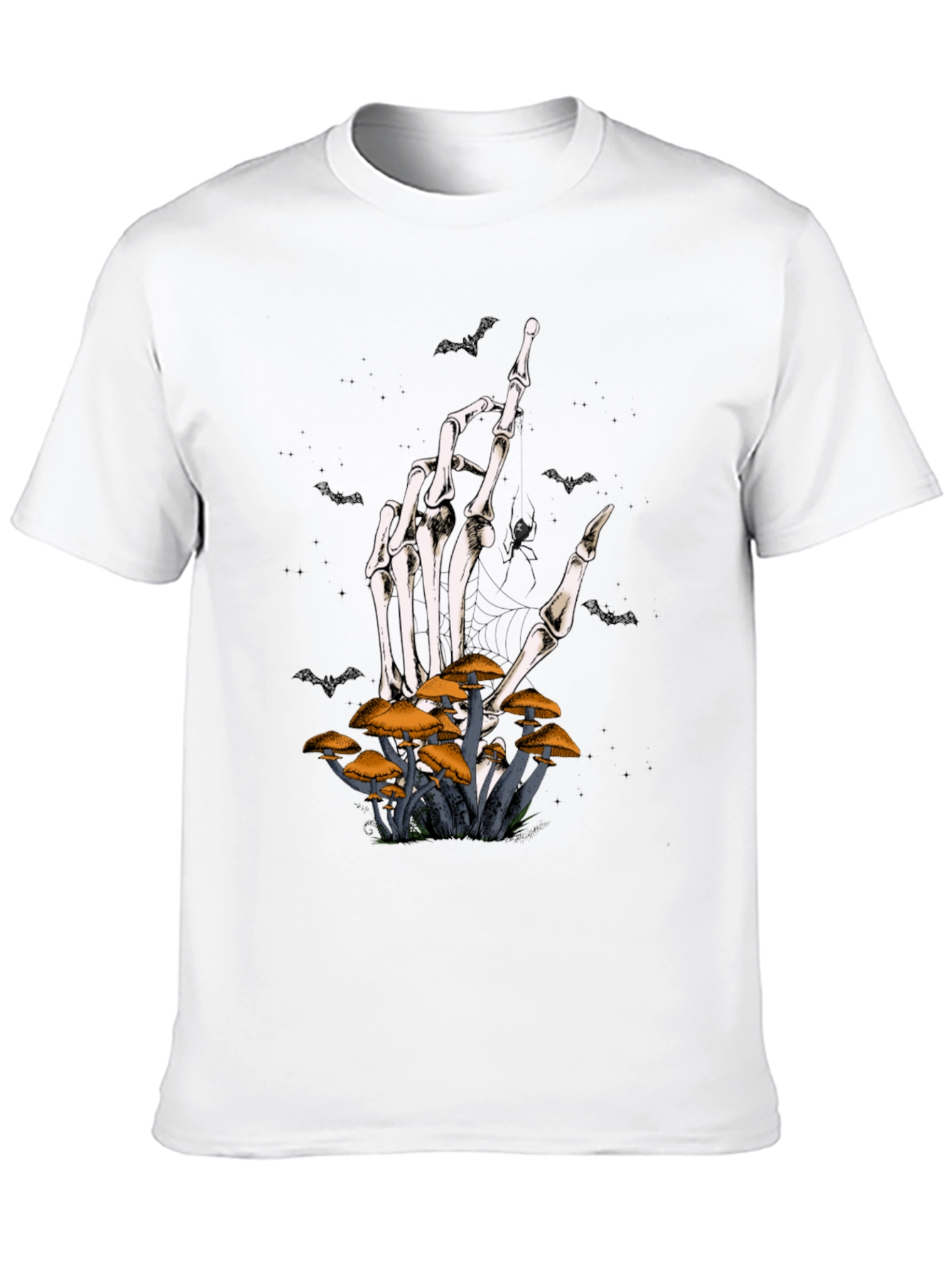 Skeleton Hand Mushroom Graphic Tee