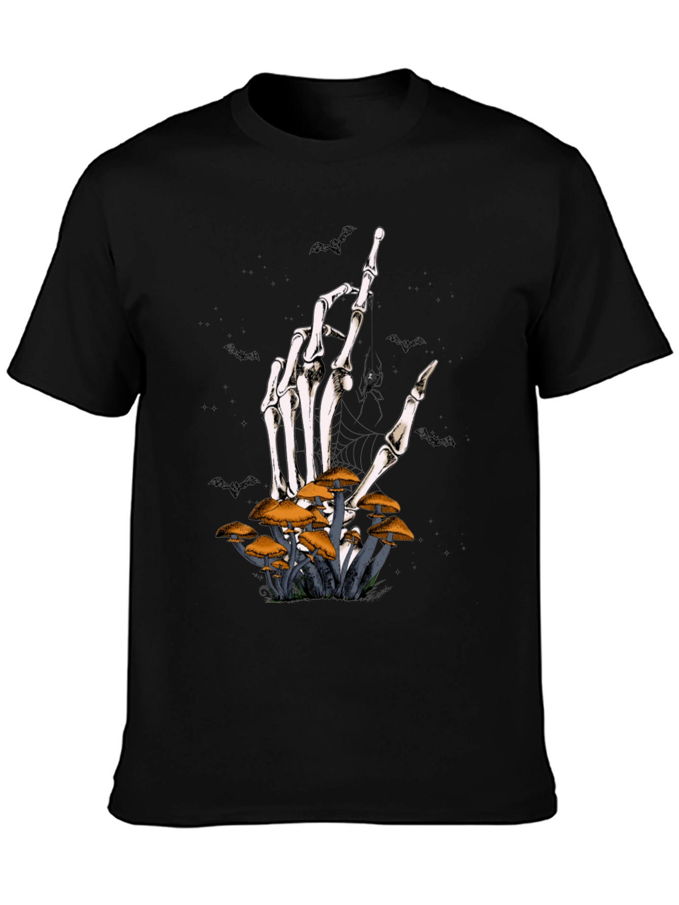 Skeleton Hand Mushroom Graphic Tee