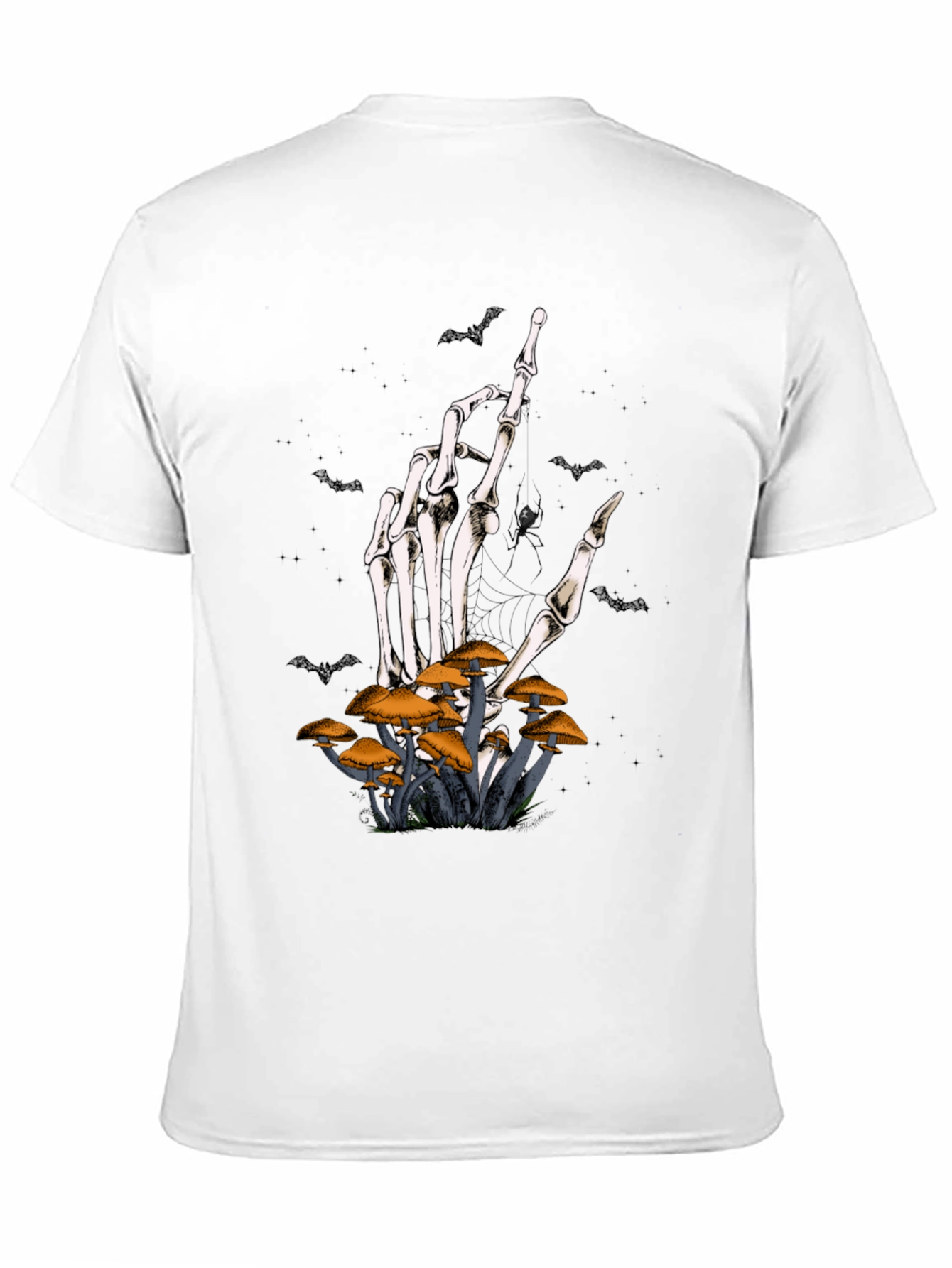 Skeleton Hand Mushroom Graphic Tee