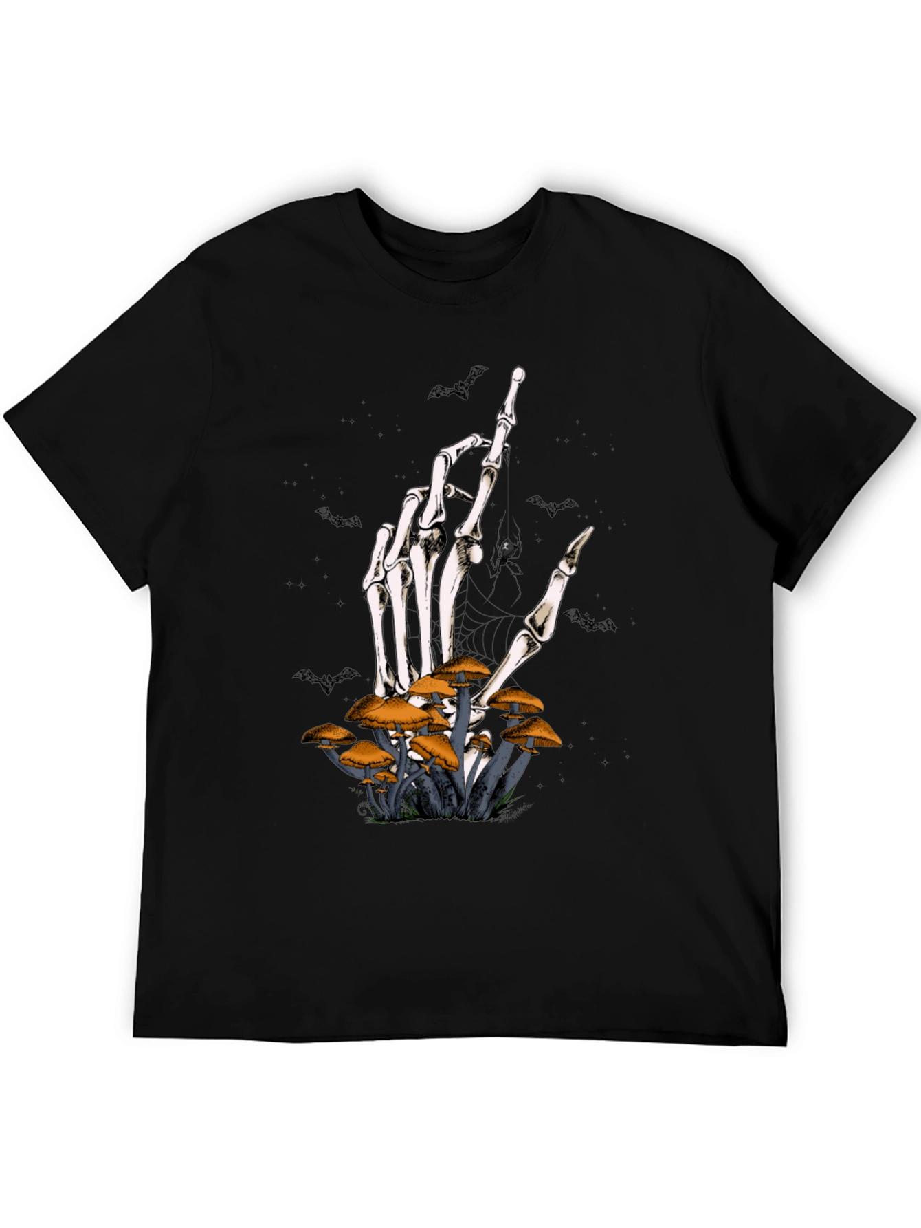 Skeleton Hand Mushroom Graphic Tee