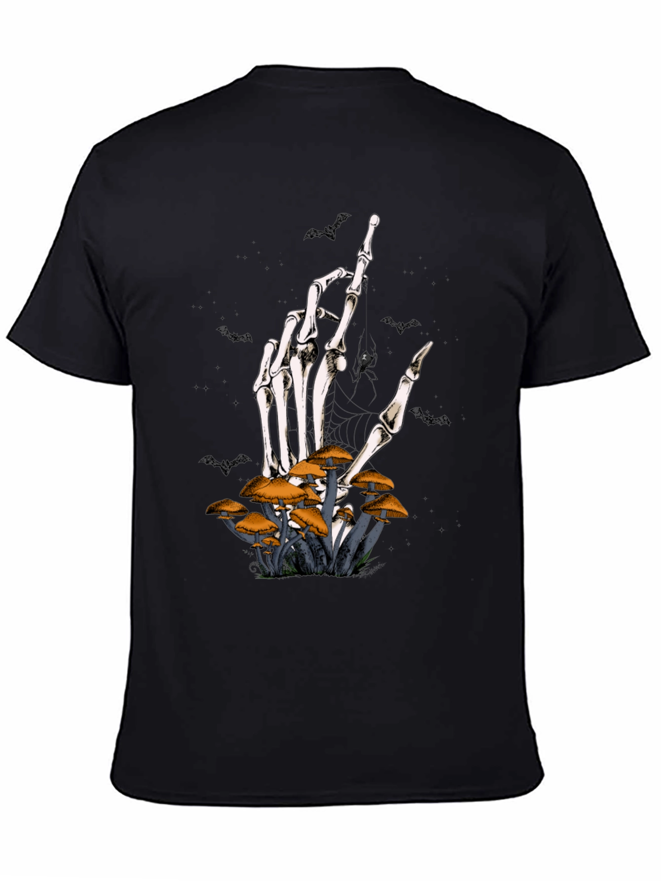 Skeleton Hand Mushroom Graphic Tee
