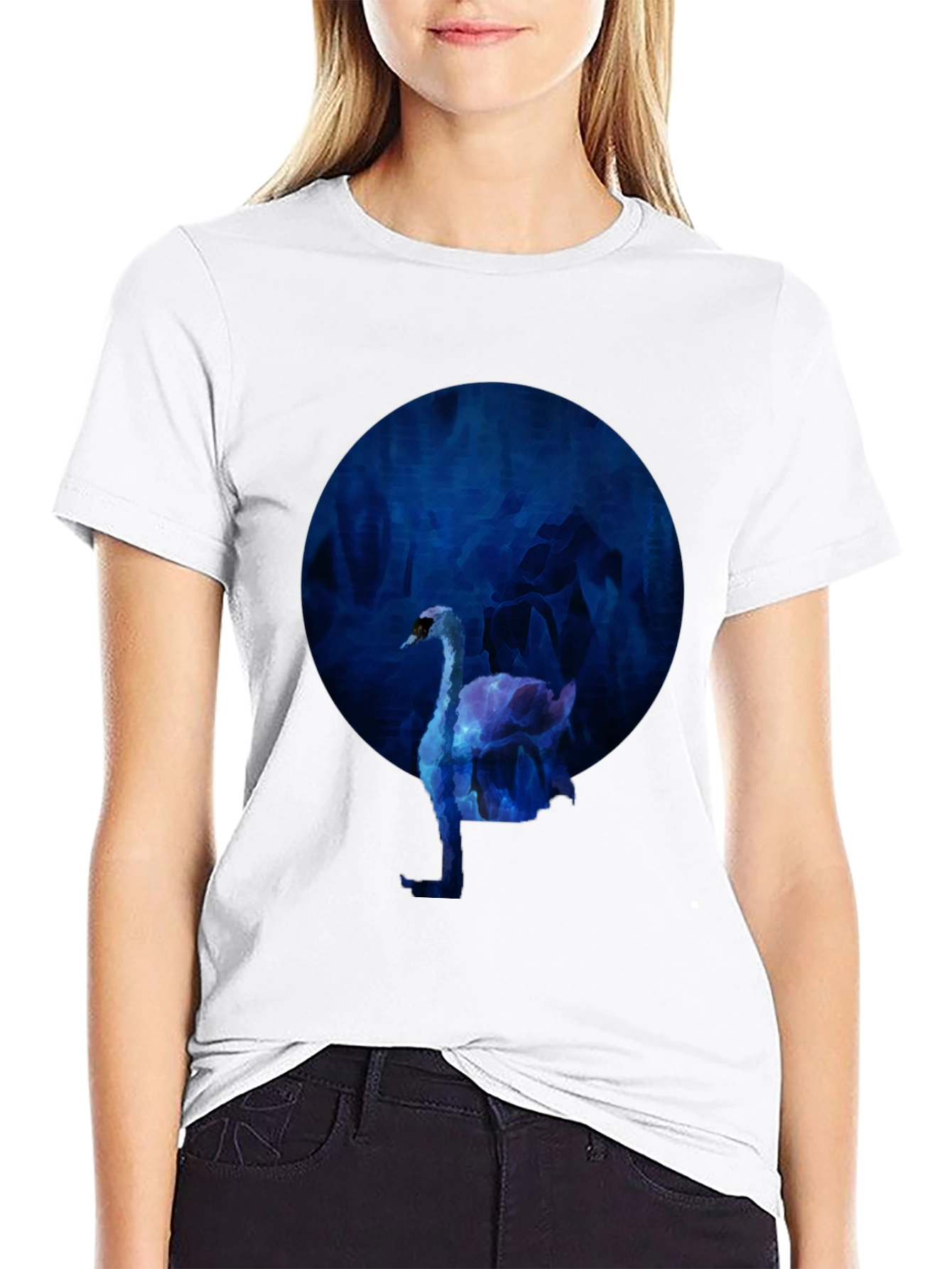 Swan Graphic Black T-Shirt