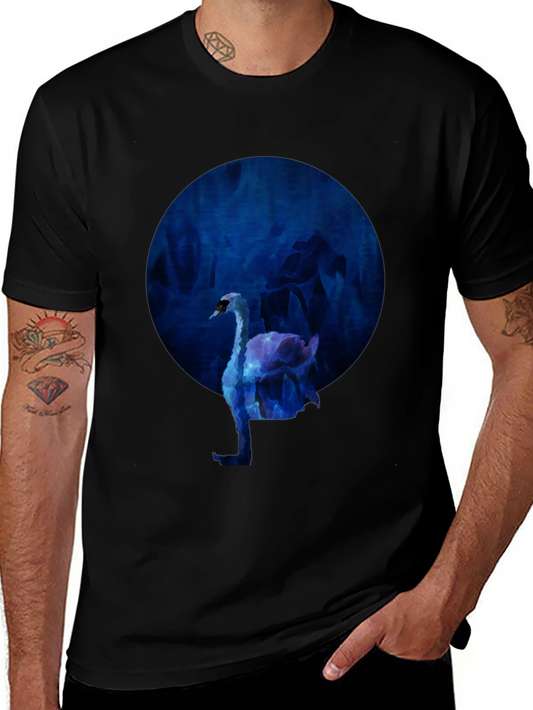 Swan Graphic Black T-Shirt