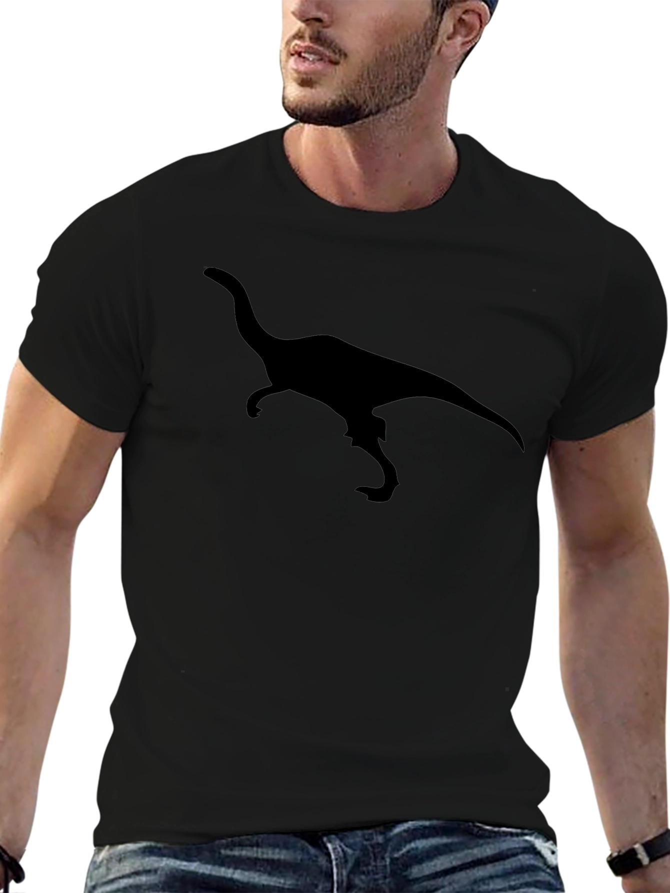 Dino Silhouette Black T-Shirt