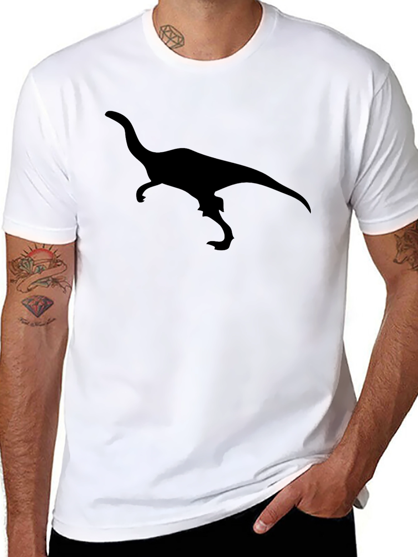 Dino Silhouette Black T-Shirt