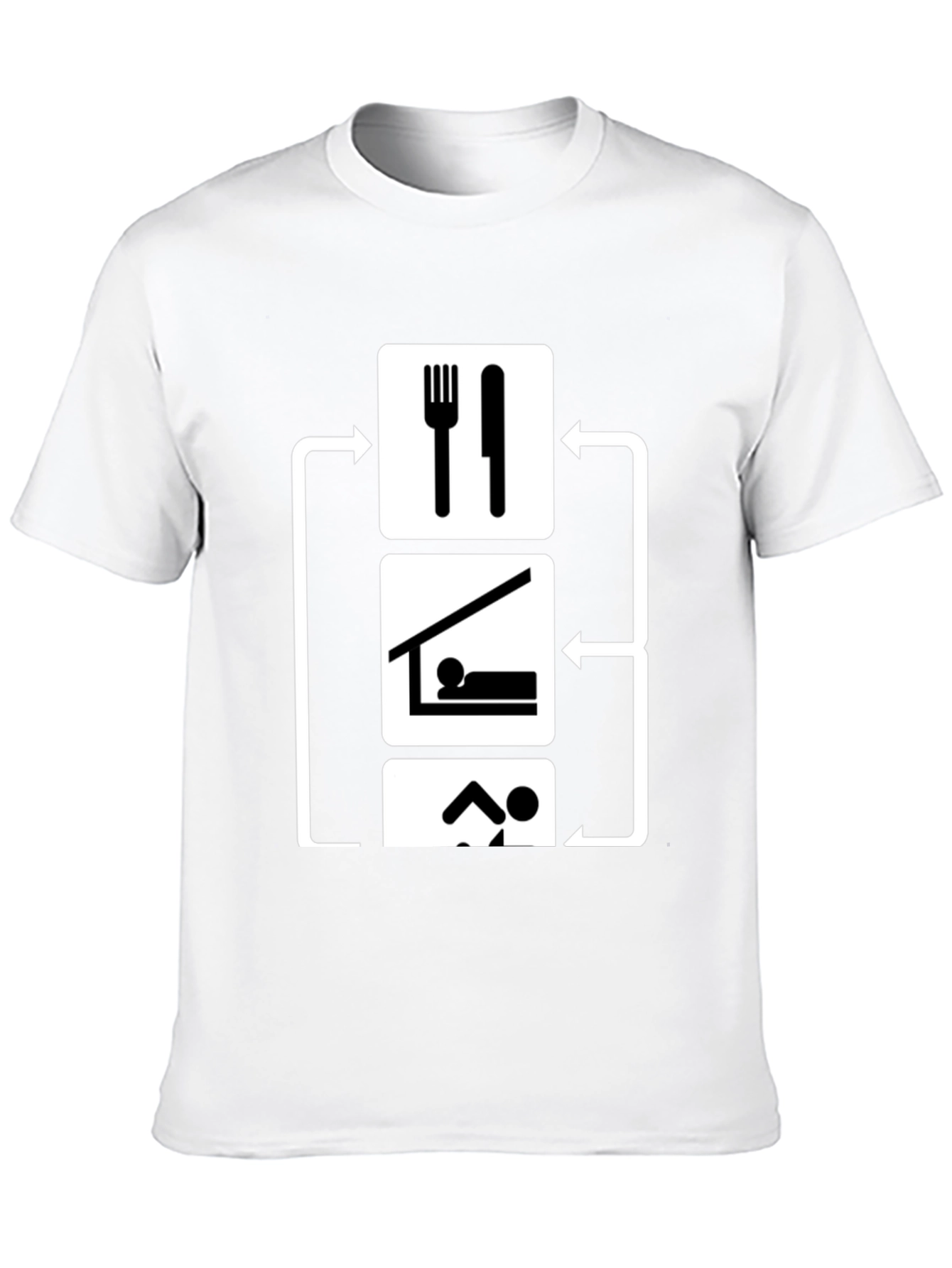 Eat Sleep Swim Repeat Black Graphic T-Shirt