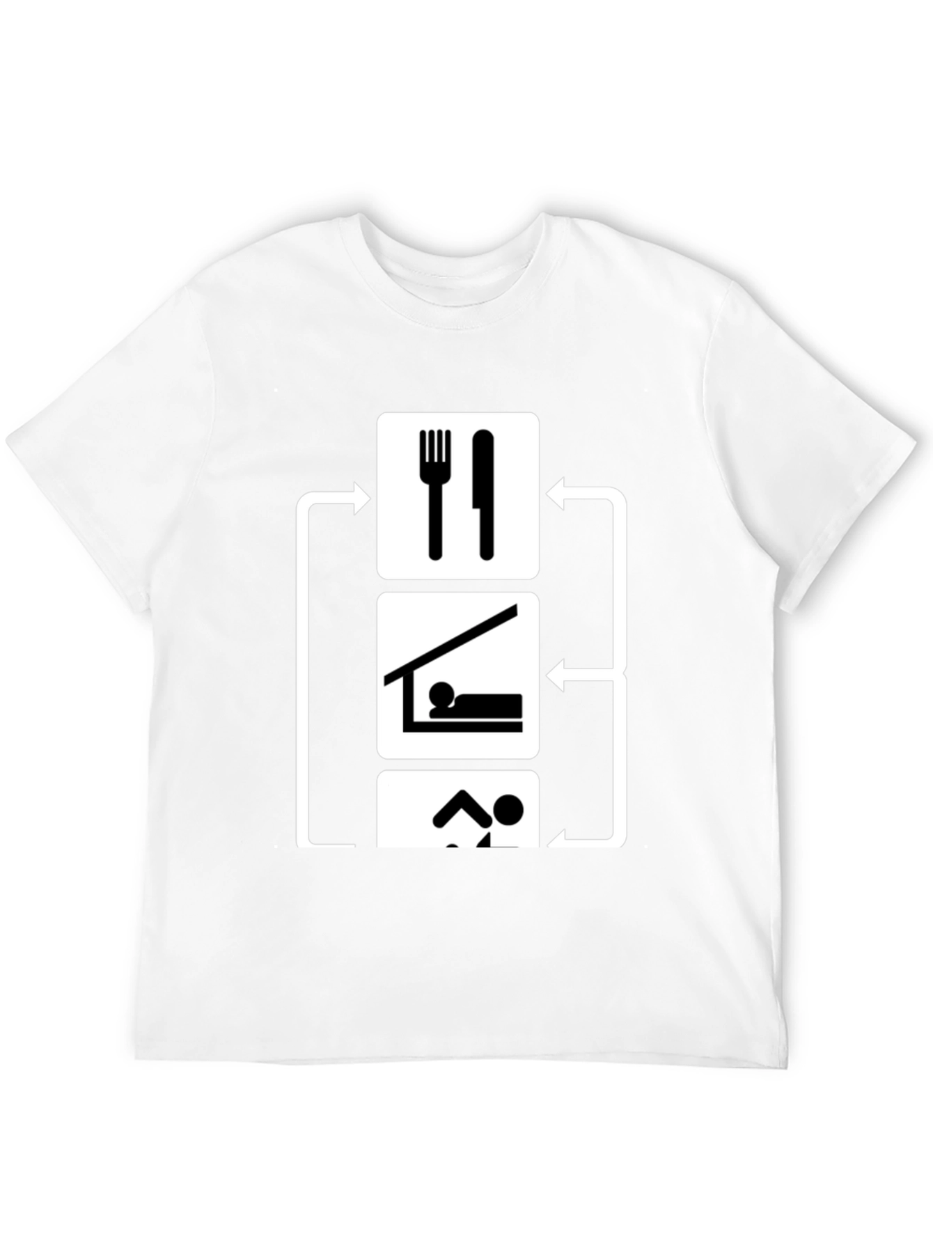 Eat Sleep Swim Repeat Black Graphic T-Shirt