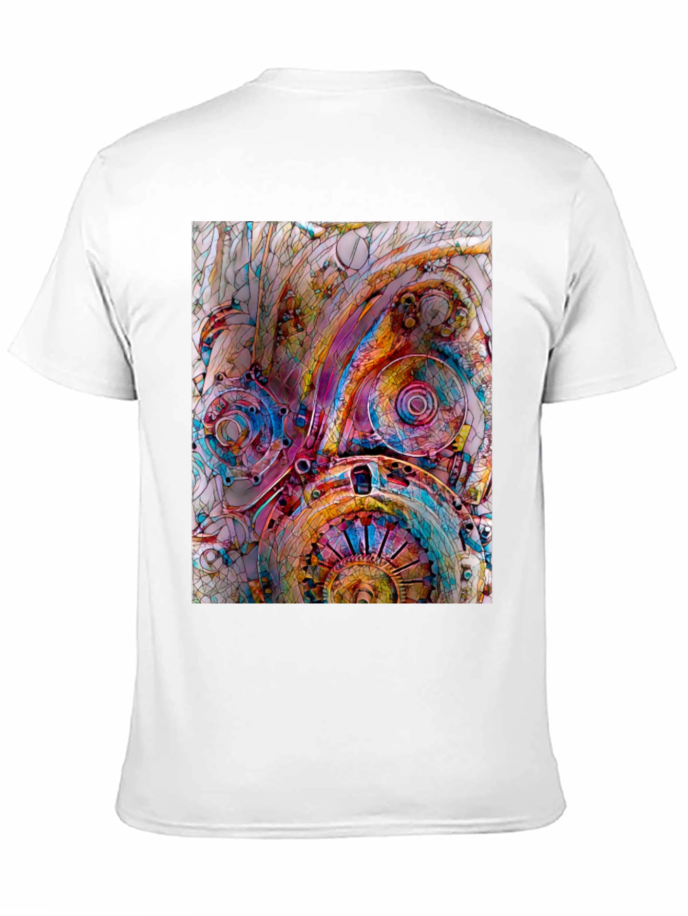 Steampunk Gears Graphic Print Black T-Shirt