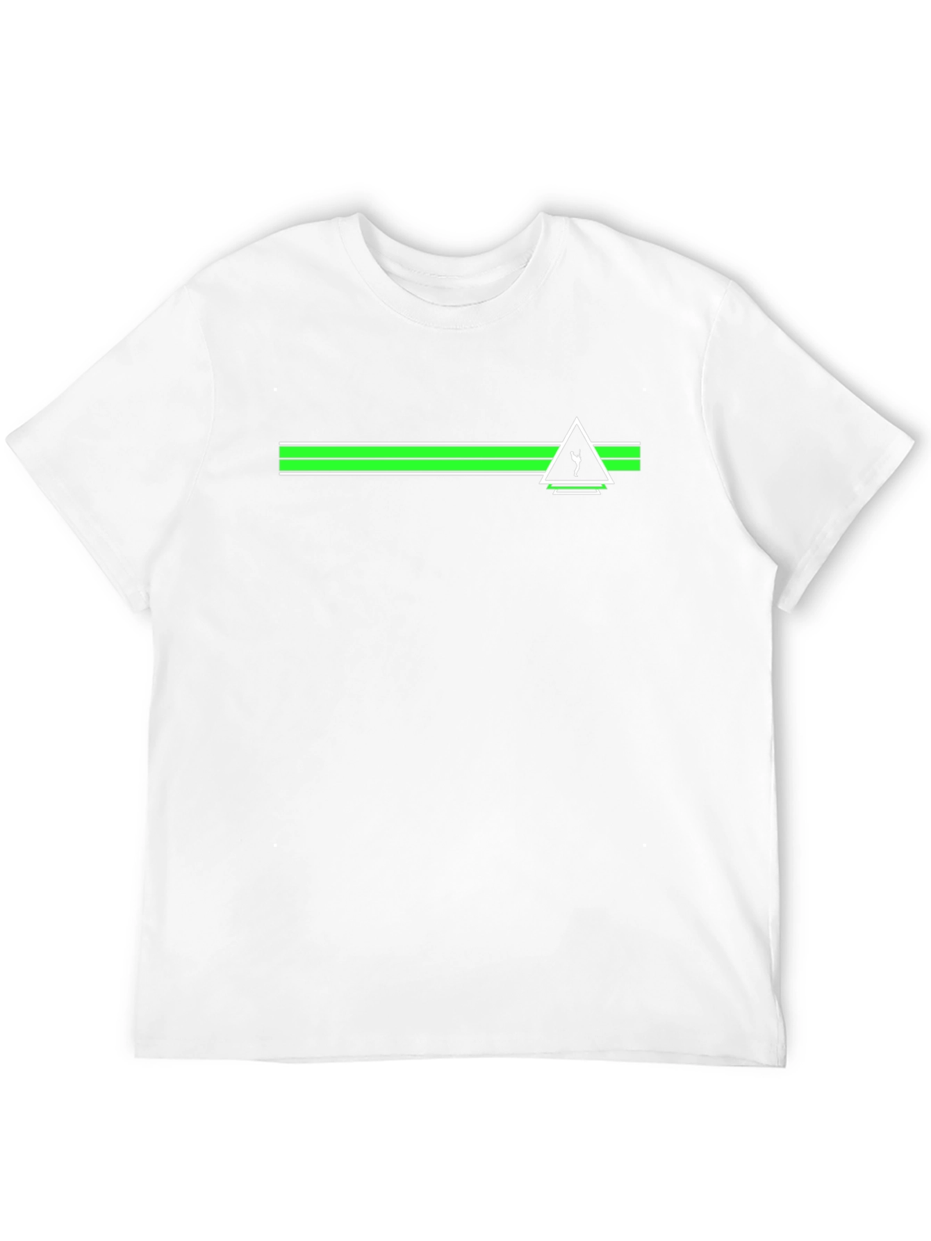 Striking Black Tee with Geometric Green Graphic