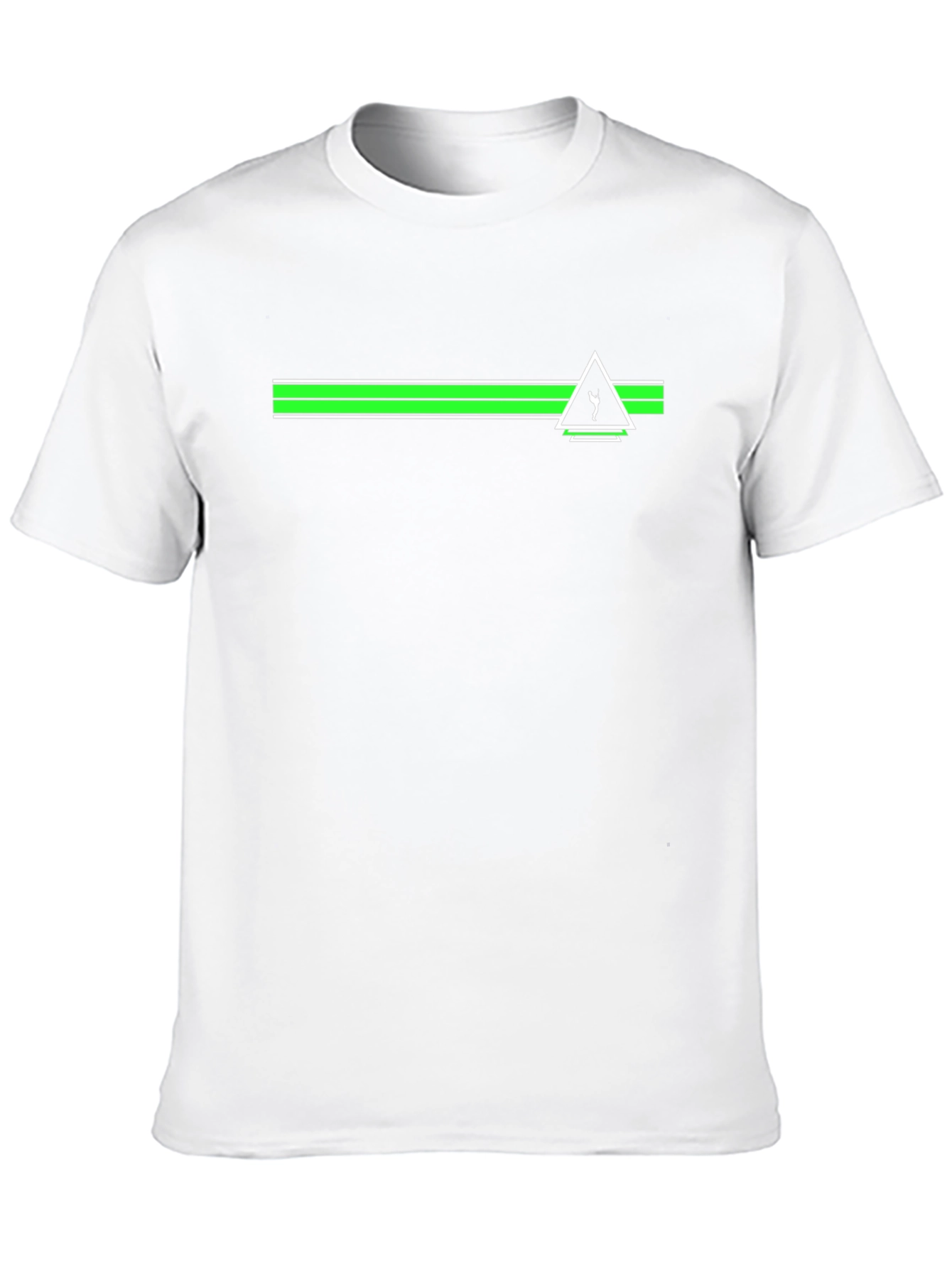 Striking Black Tee with Geometric Green Graphic