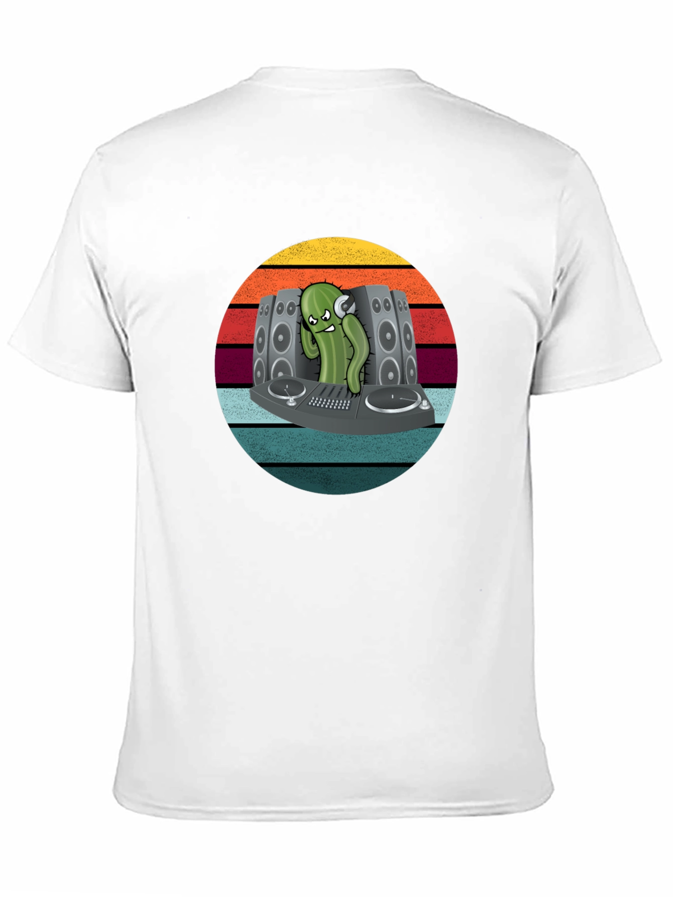 DJ Cactus Graphic T-Shirt - Cool Retro Vibe