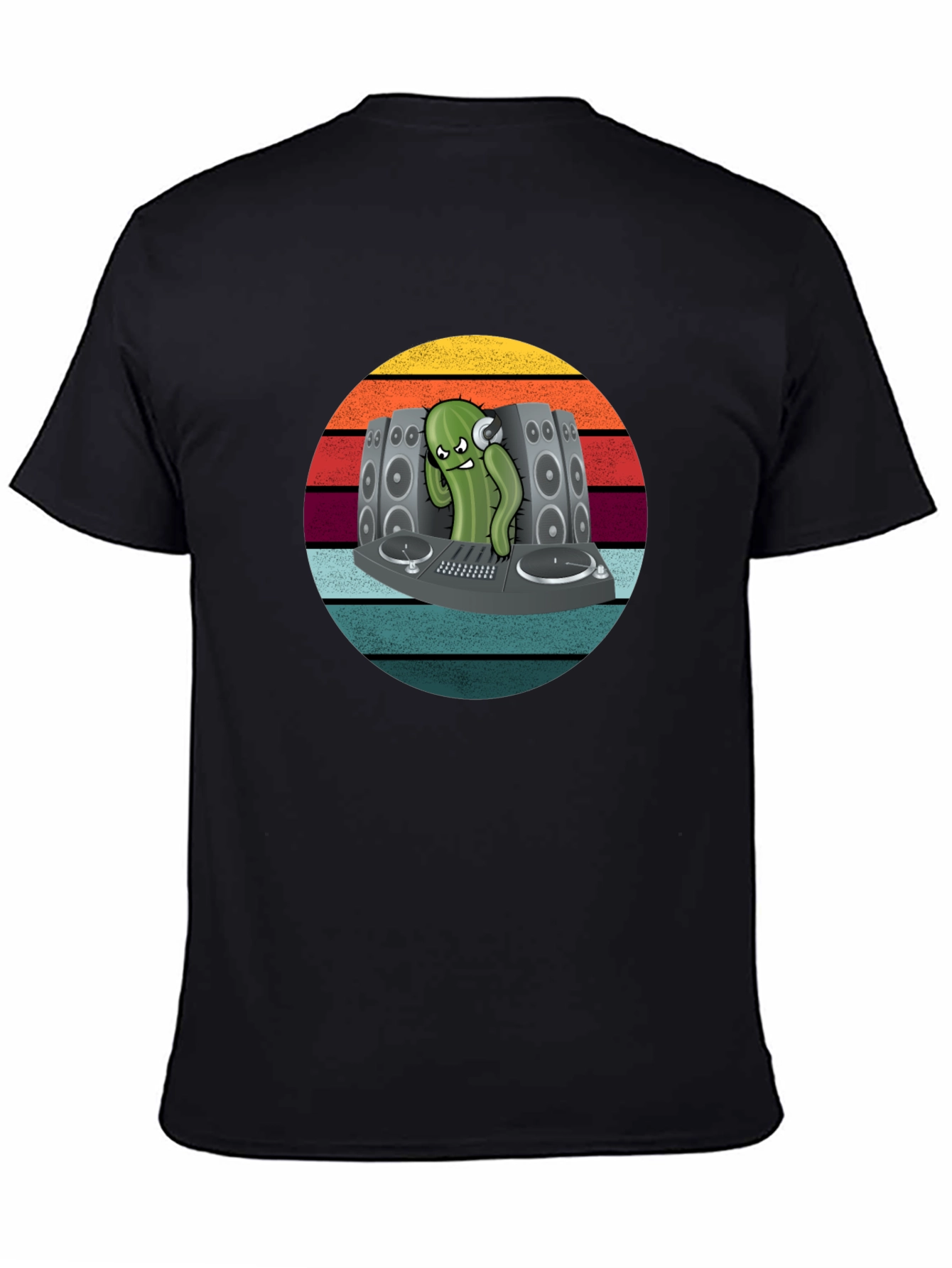 DJ Cactus Graphic T-Shirt - Cool Retro Vibe