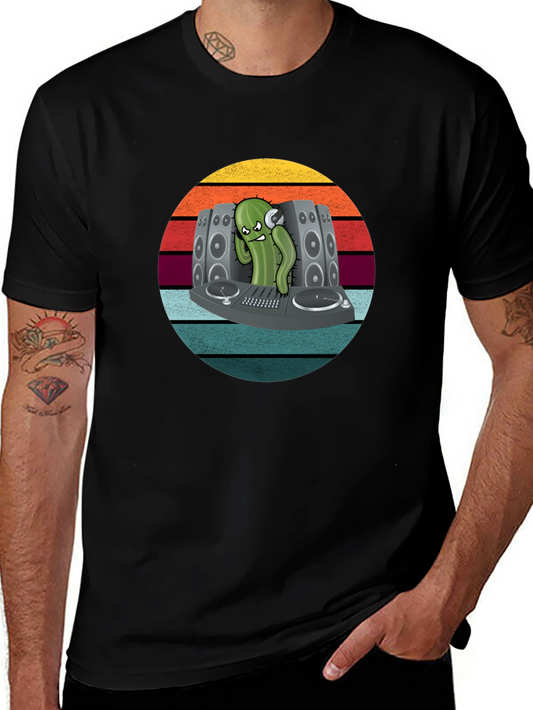 DJ Cactus Graphic T-Shirt - Cool Retro Vibe