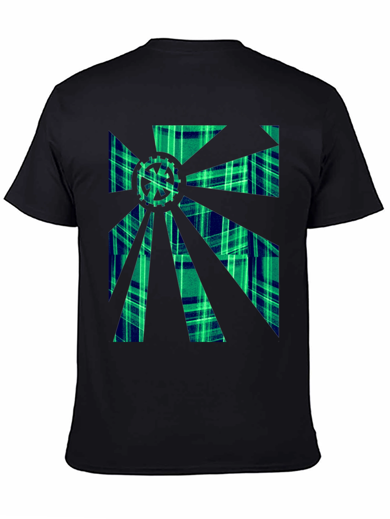 Gearburst Plaid Graphic T-Shirt - Modern Style