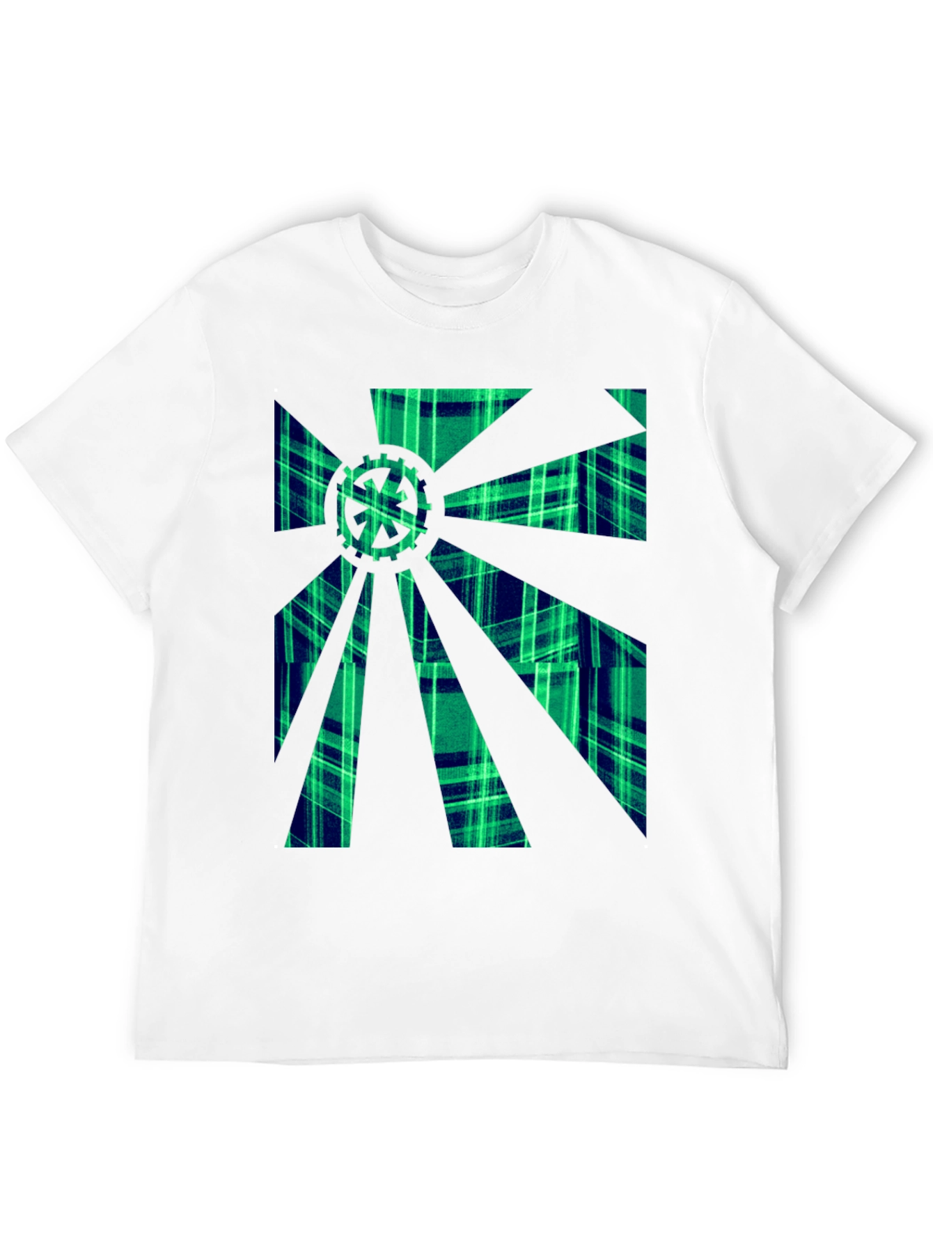 Gearburst Plaid Graphic T-Shirt - Modern Style