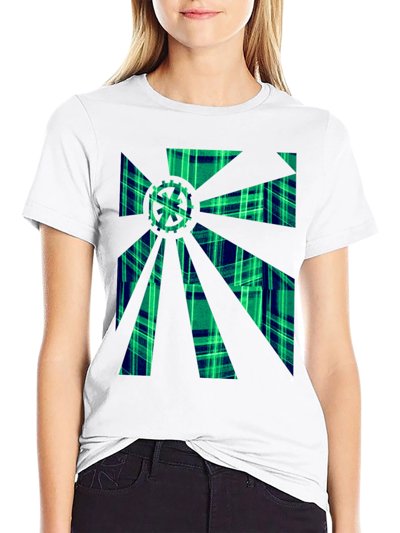 Gearburst Plaid Graphic T-Shirt - Modern Style